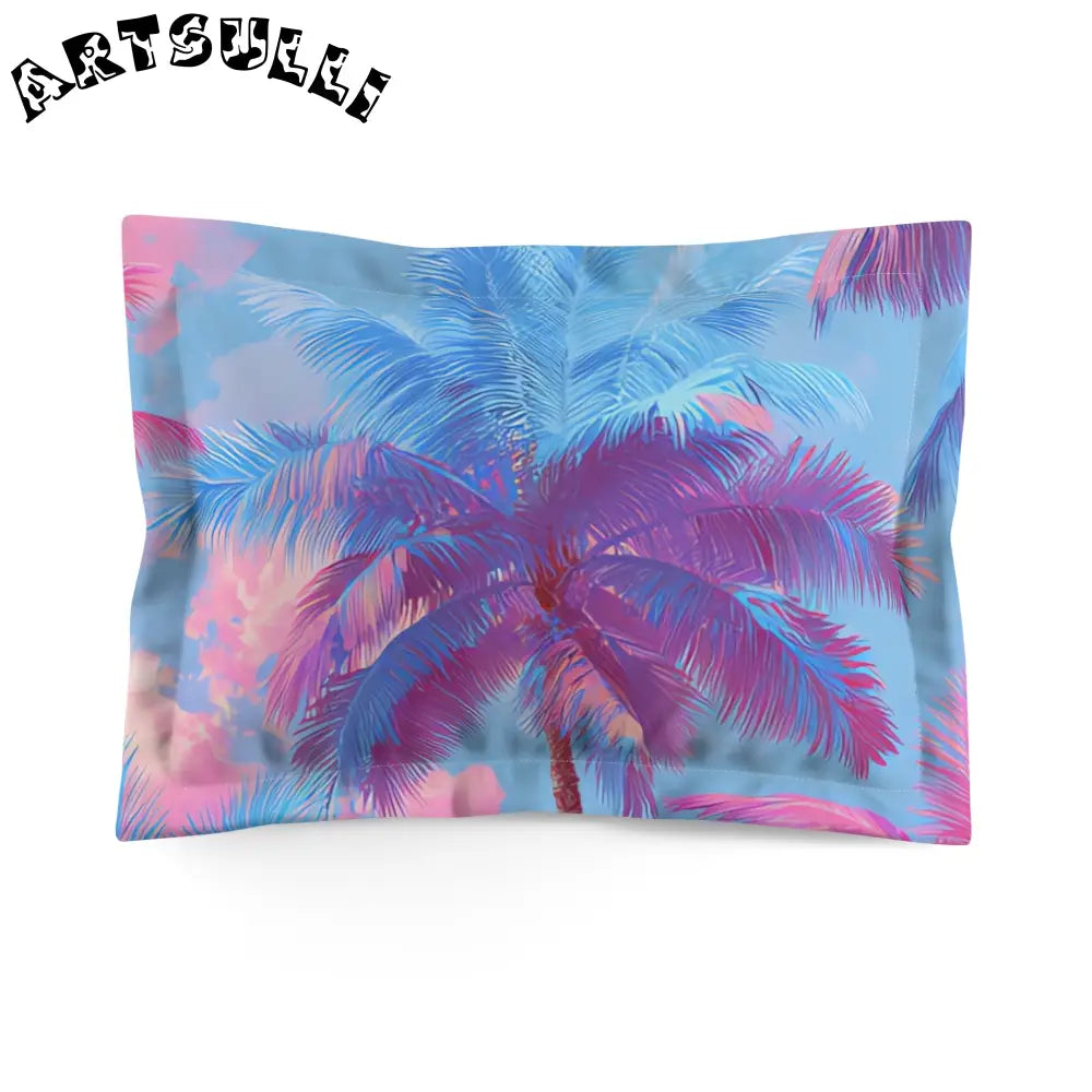 JAKKOUTTHEBXX Ethereal Pastel Palms Microfiber Pillow Sham