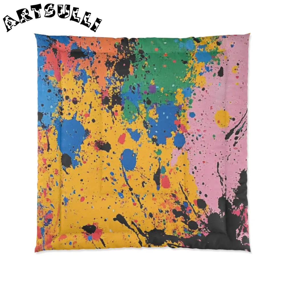 JAKKOUTTHEBXX The Colors Of Paint Splatter Comforter JAKKOUTTHEBXX