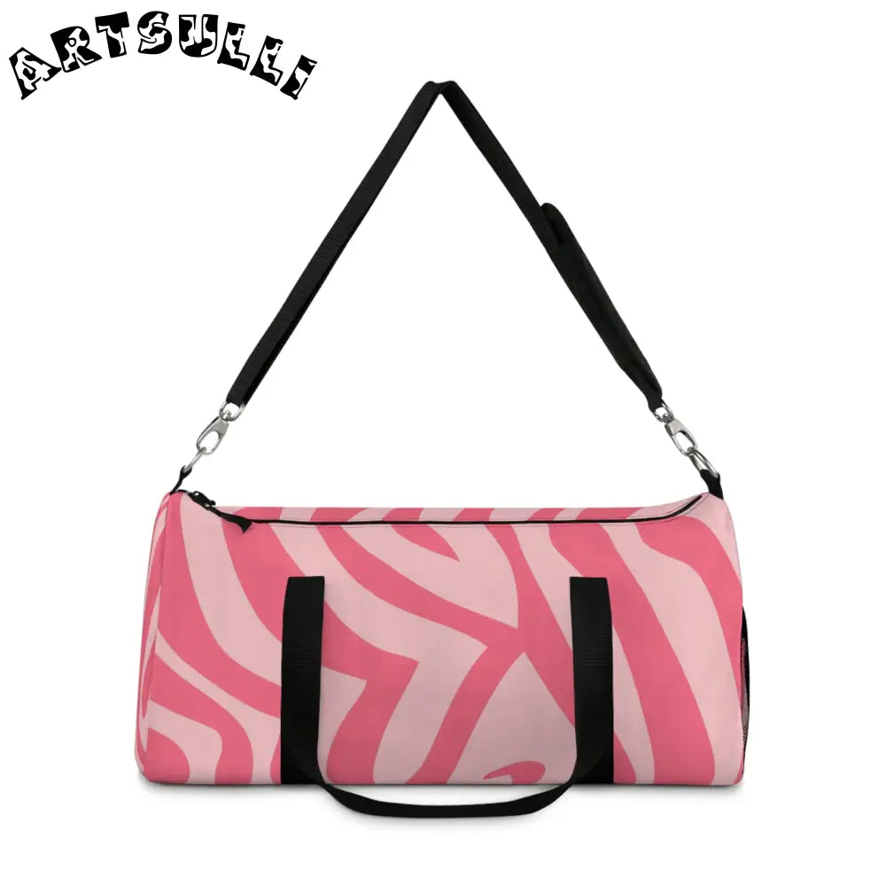 JAKKOUTTHEBXX Pink Zebra Print Duffel Bags 2025