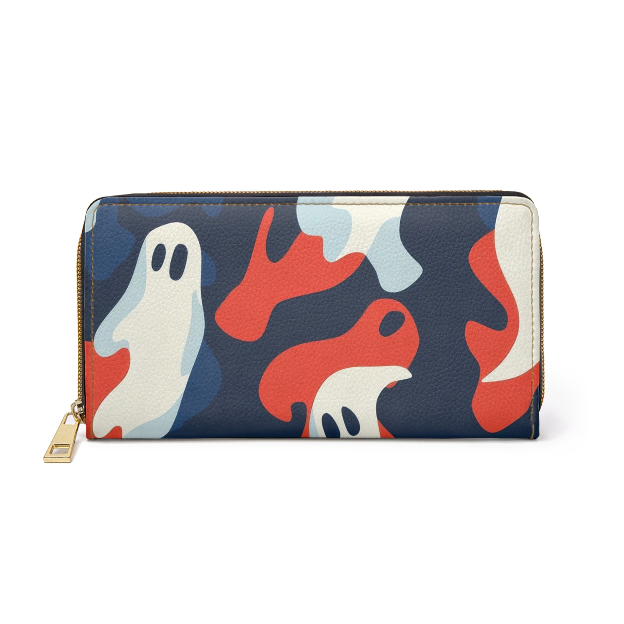 Camo Ghosts Zipper Wallet, Artsulli - Art is Long, Life is Short, Accessories, Size, One size, Color, White, , , 17410288785452