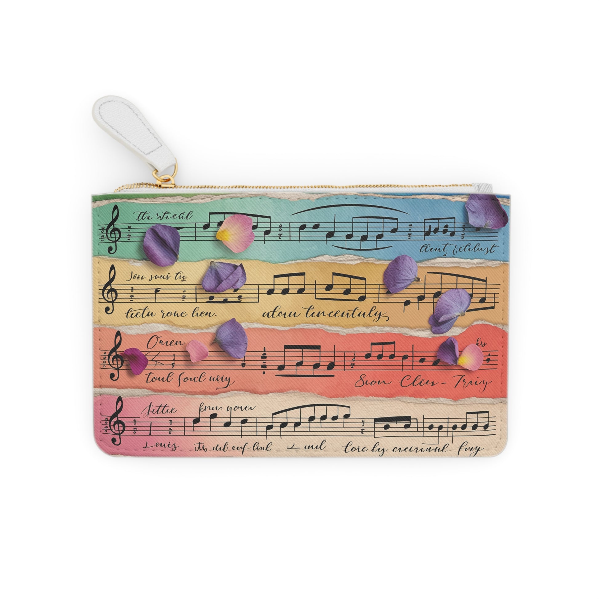 Torn Type Beat Sheet Music Multi-Color Mini Clutch Bag, Artsulli - Art is Long, Life is Short, Bags, , , , , , , 