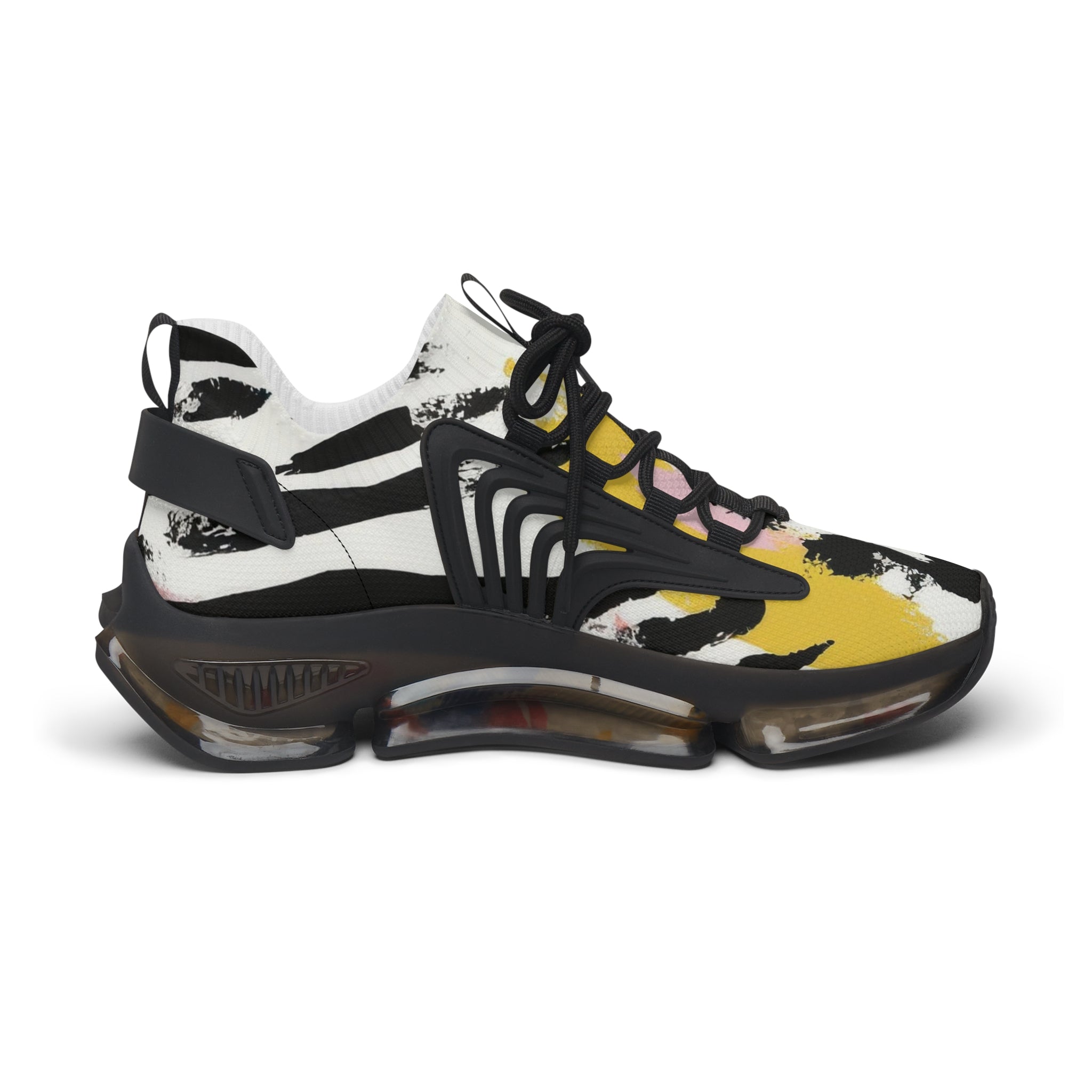 Wild Zebra Stripes x Paint Brush Strokes Multi-Color II Women's Mesh Sneakers, Artsulli - Art is Long, Life is Short, Shoes, , , , , , , 