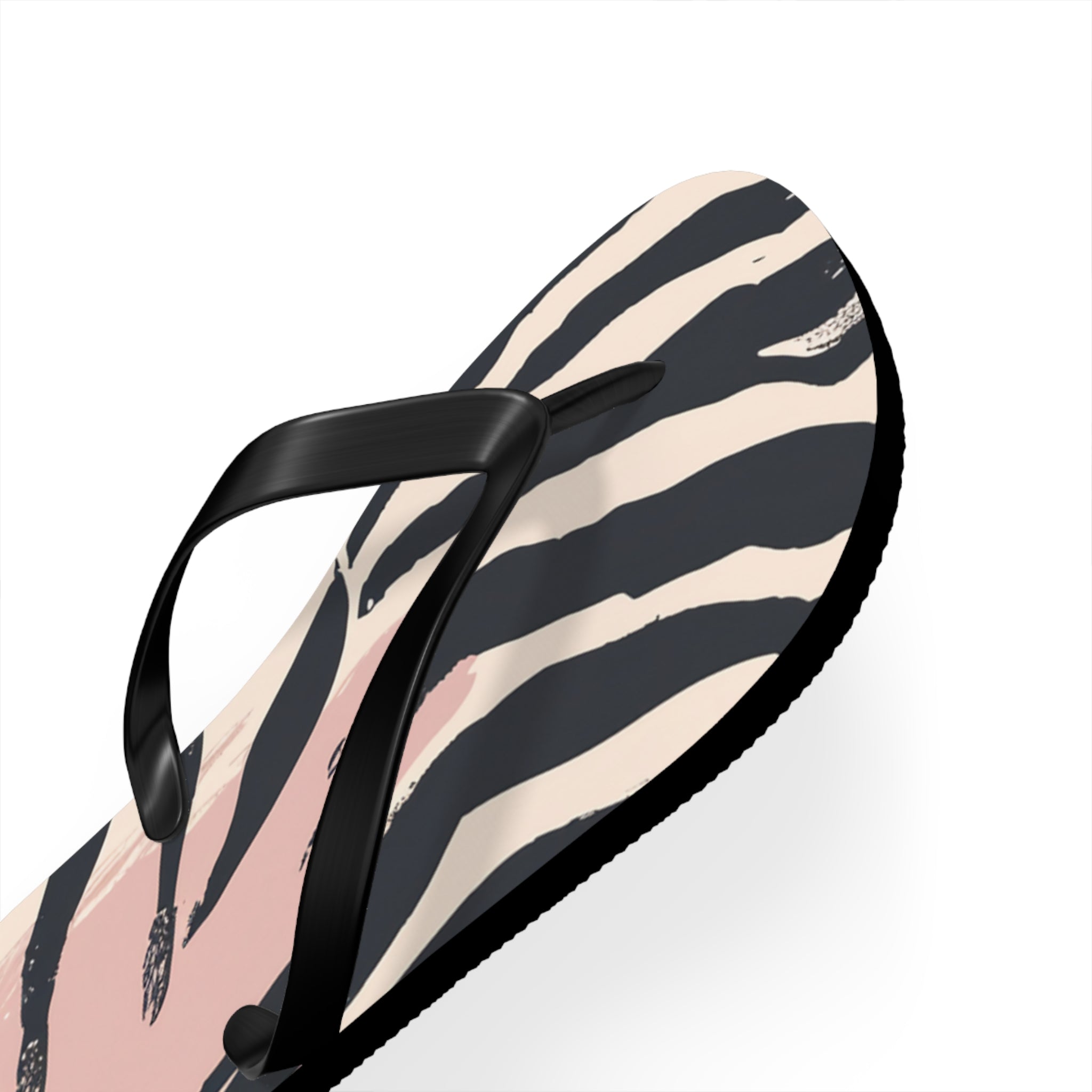 Zebra Brush Strokes Flip Flops, Artsulli - Art is Long, Life is Short, Shoes, , , , , , , 