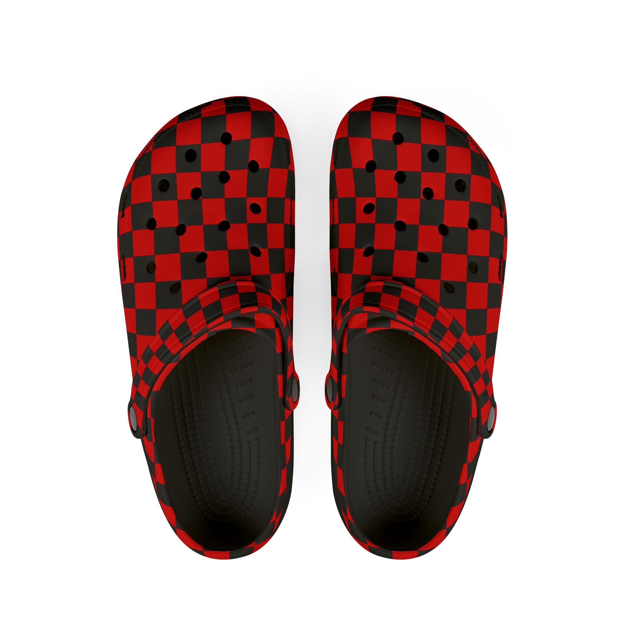 Checkerboard Red and Black EVA Foam Rubber Shoes (AOP), Artsulli - Art is Long, Life is Short, Shoes, Size, US 6 (Women's), Color, Black, , , 32152989402960203266