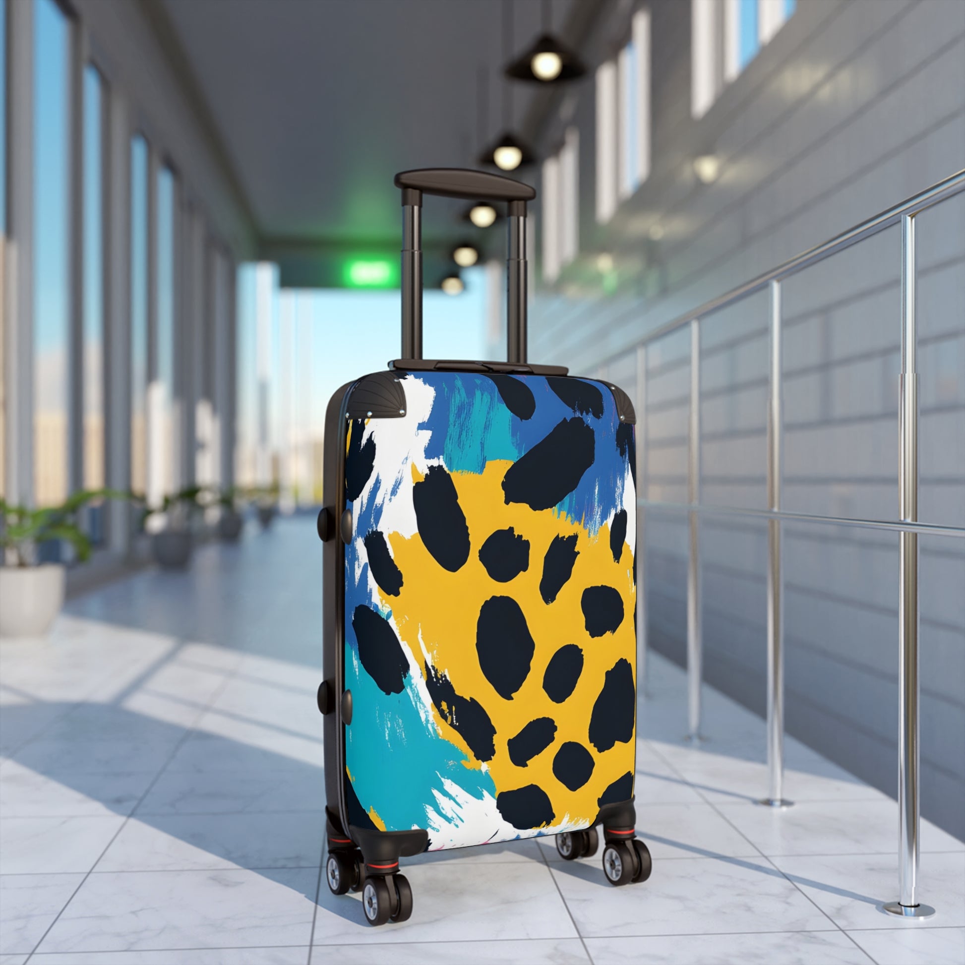 Leopard Print x Paint Brush Strokes Multi-Color Suitcase, Artsulli - Art is Long, Life is Short, Bags, , , , , , , 