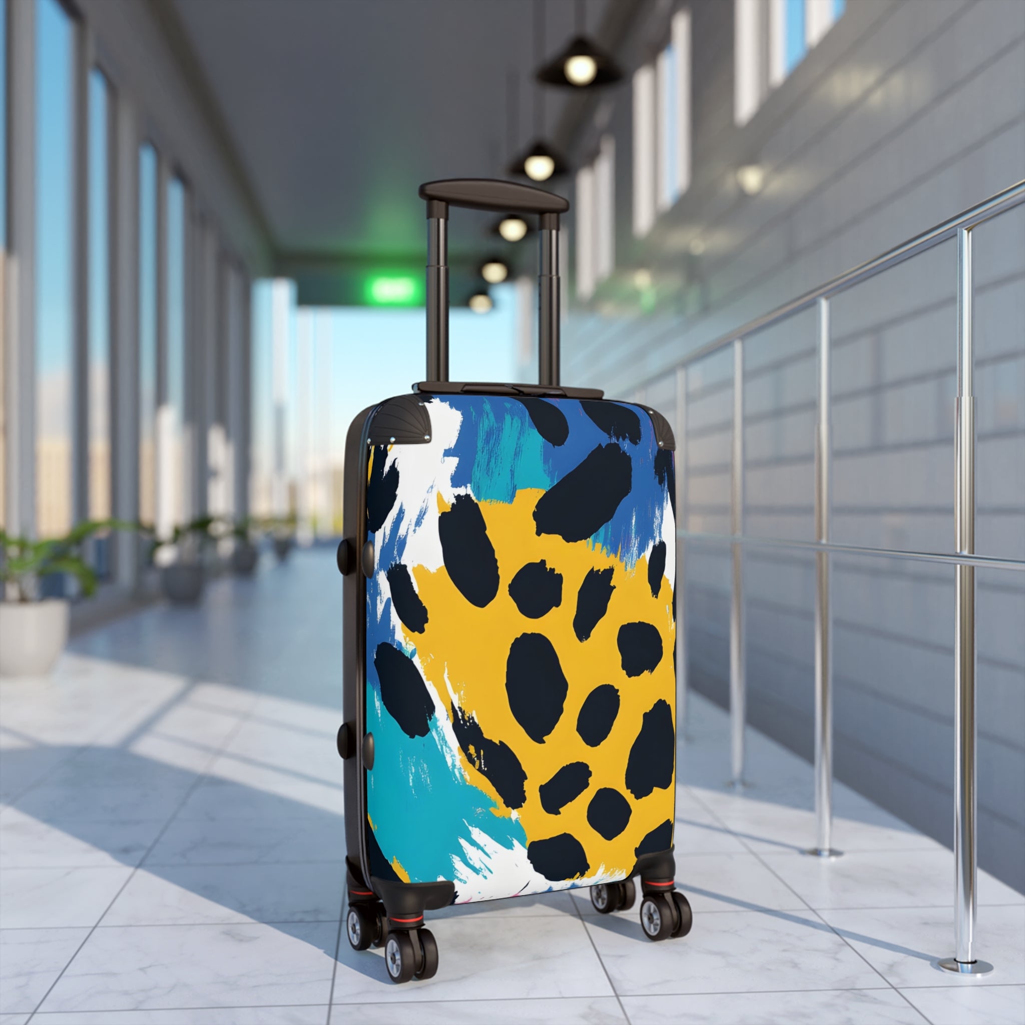 Leopard Print x Paint Brush Strokes Multi-Color Suitcase, Artsulli - Art is Long, Life is Short, Bags, , , , , , , 