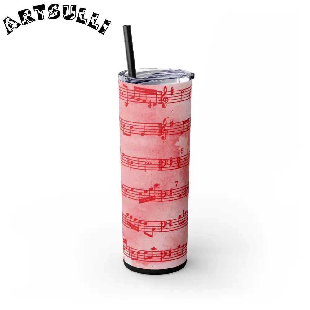 JAKKOUTTHEBXX Pink Musical Note Maars Skinny Tumbler 2025