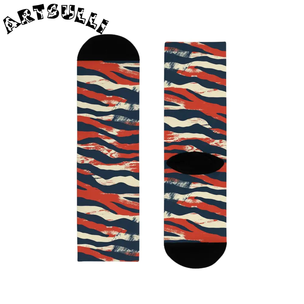 JAKKOUTTHEBXX Capricious Tiger Wave Sublimation Crew Socks (EU)