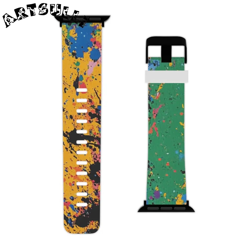JAKKOUTTHEBXX The Colors Of Paint Splatter Watch Band for Apple