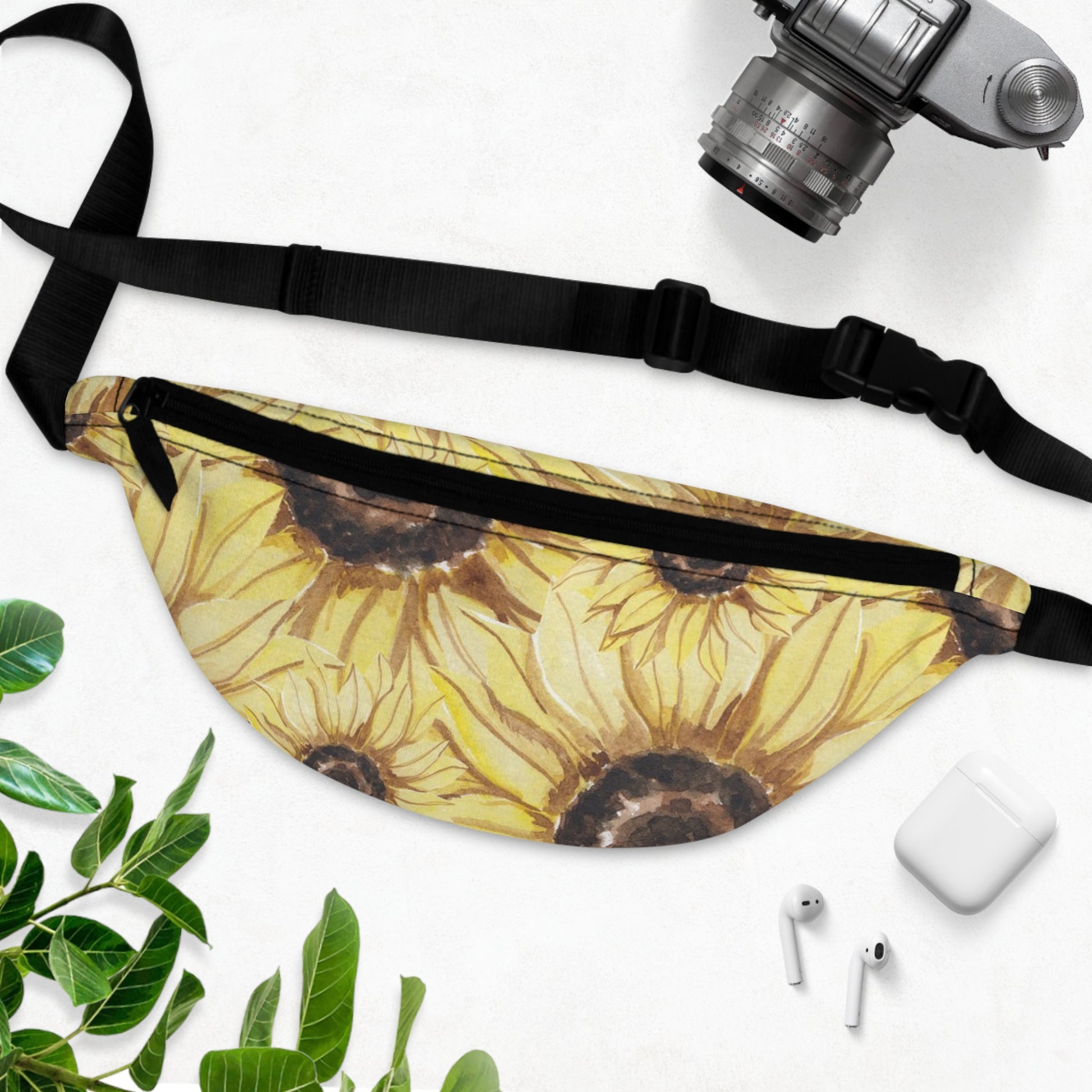 Retro Anime Sunflower Fanny Pack, Artsulli - Art is Long, Life is Short, Bags, , , , , , , 
