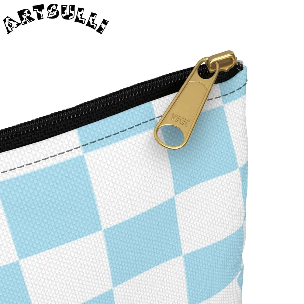JAKKOUTTHEBXX Checkerboard Sky Blue Accessory Pouch JAKKOUTTHEBXX