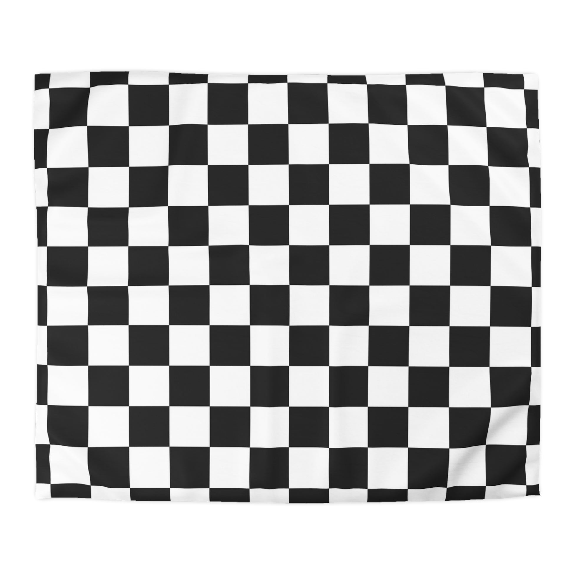 Checkerboard White and Black Microfiber Duvet Cover, Artsulli - Art is Long, Life is Short, Home Decor, Size, King, Color, Cream, , , 19195573484121199758