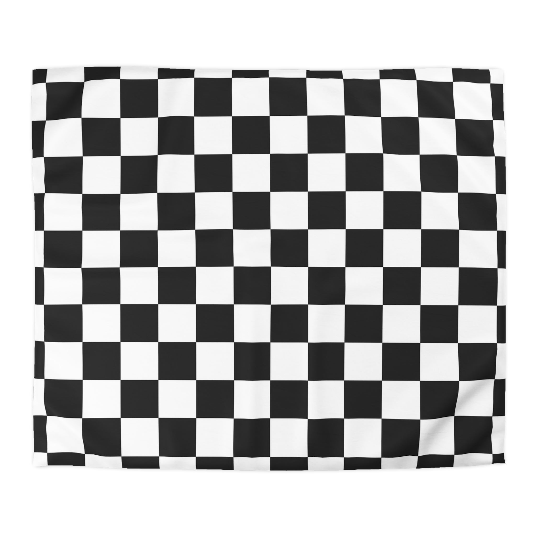 Checkerboard White and Black Microfiber Duvet Cover, Artsulli - Art is Long, Life is Short, Home Decor, Size, King, Color, Cream, , , 19195573484121199758