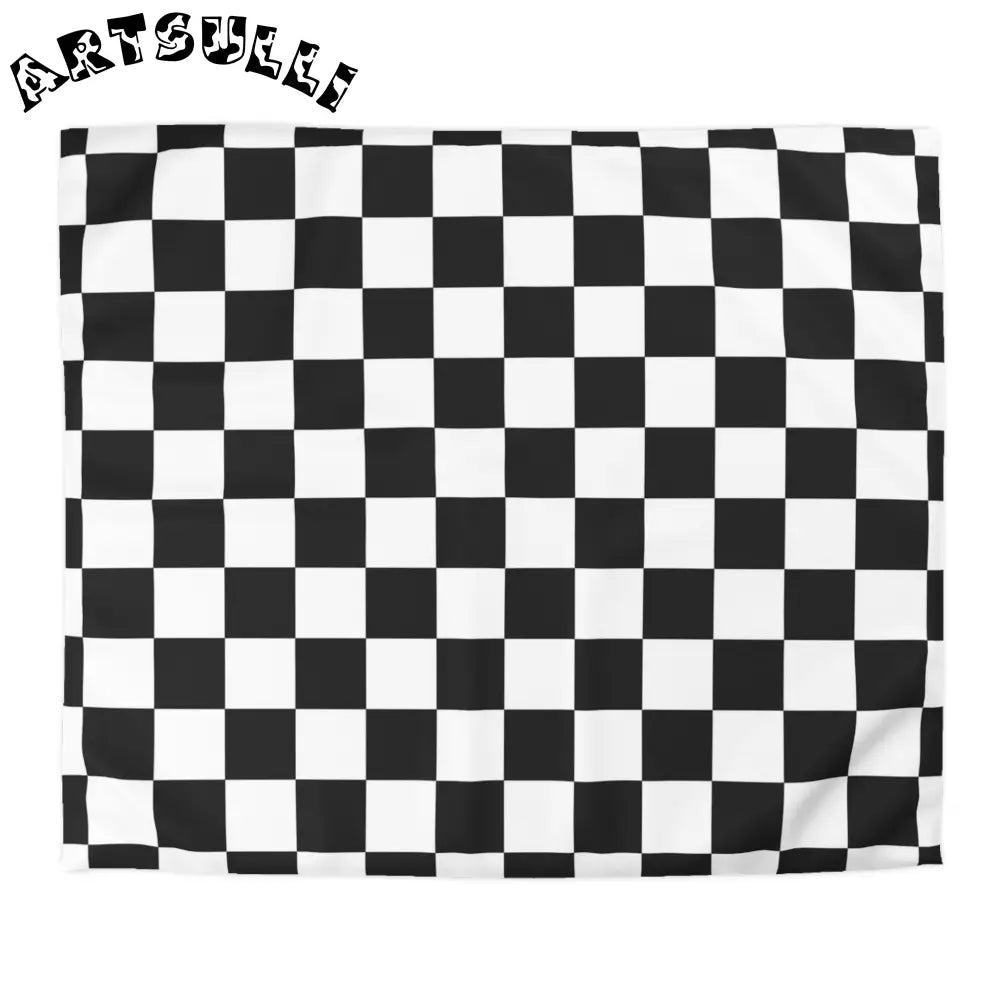 JAKKOUTTHEBXX Checkerboard White and Black Microfiber Duvet Cover