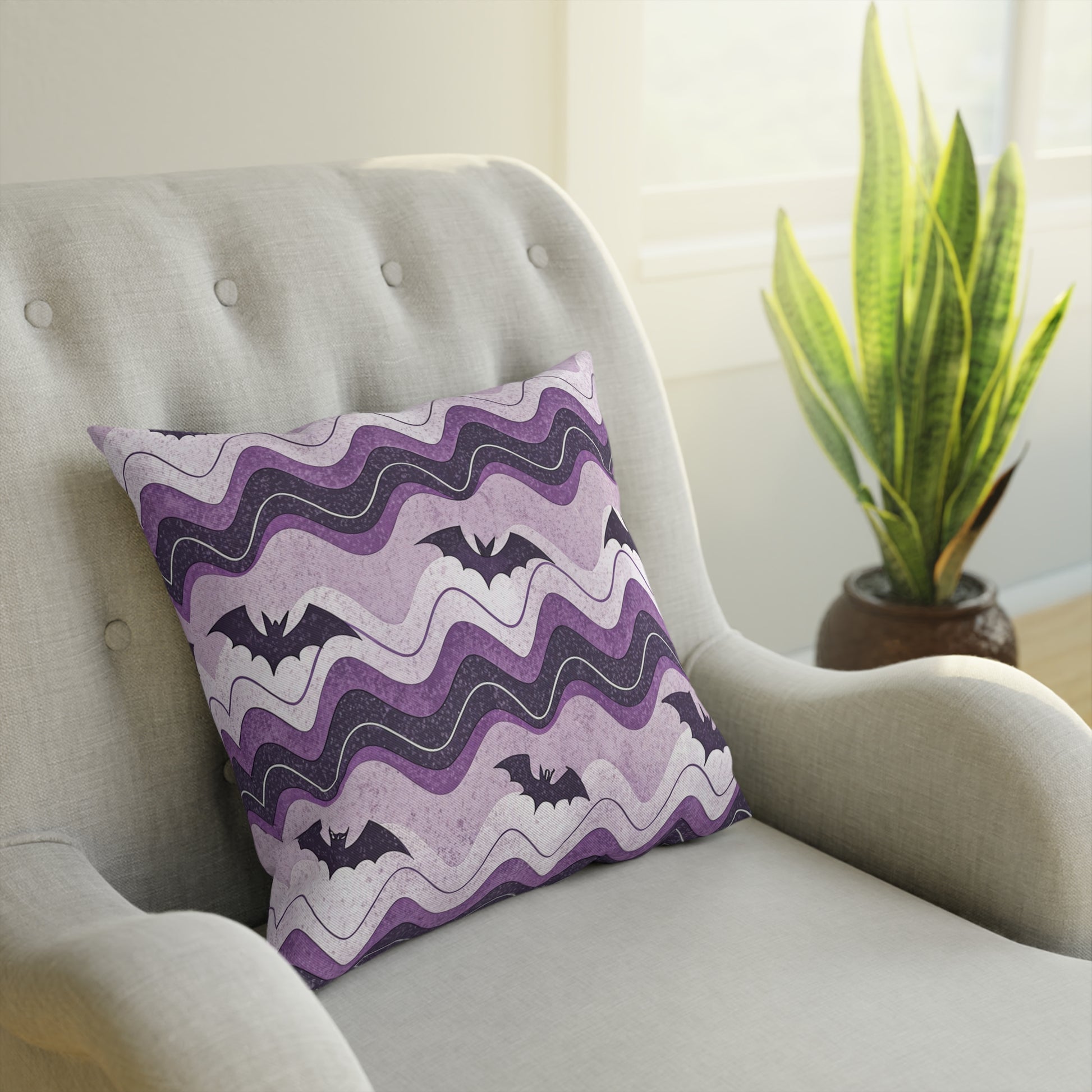 Bat Wave Cushion, Artsulli - Art is Long, Life is Short, Home Decor, , , , , , , 