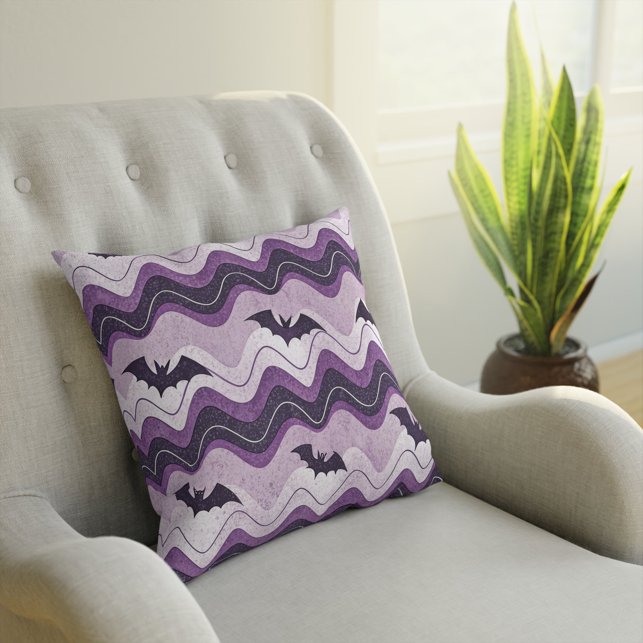 Bat Wave Cushion, Artsulli - Art is Long, Life is Short, Home Decor, , , , , , , 