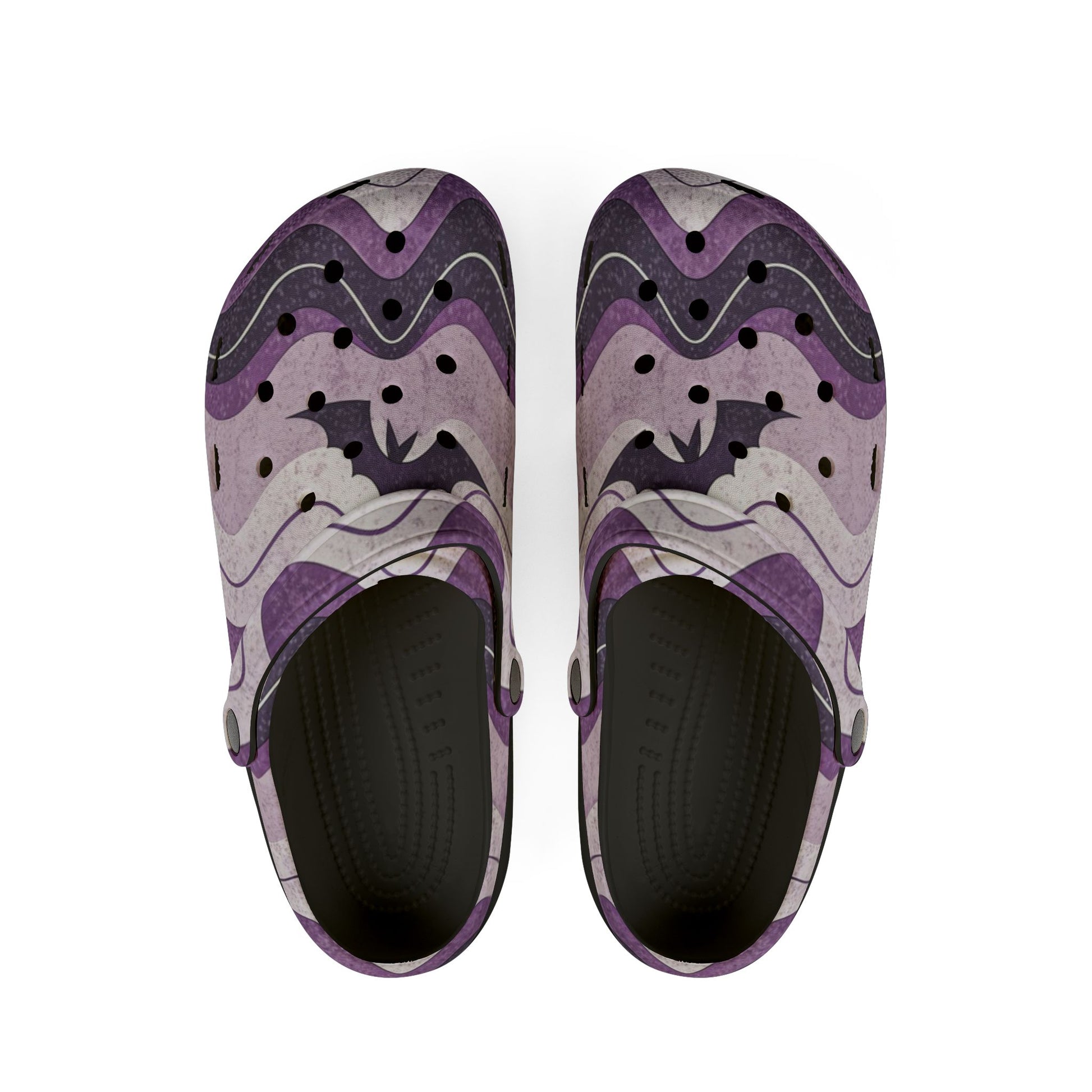 Bat Wave Purple EVA Foam Rubber Shoes (AOP), Artsulli - Art is Long, Life is Short, Shoes, Size, US 6 (Women's), Color, Black, , , 36500967067119