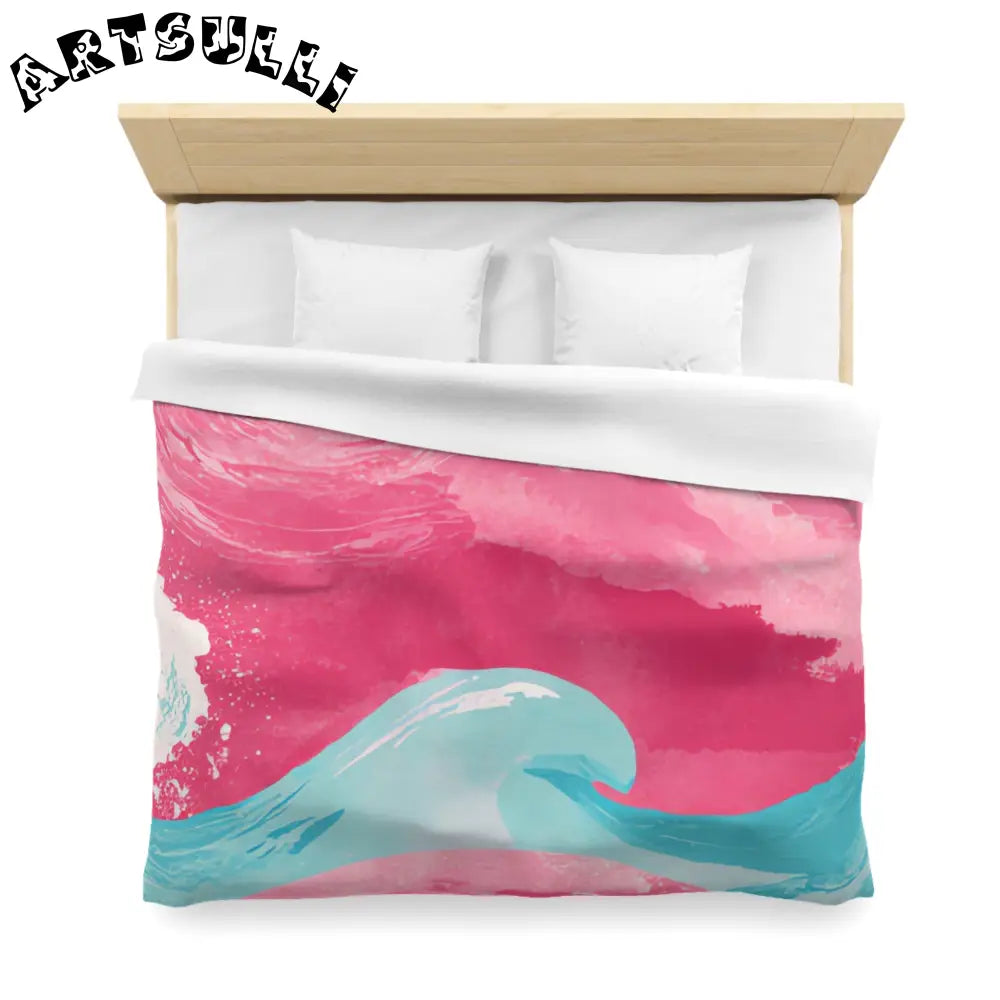 JAKKOUTTHEBXX The Great Pastelwave Pink and Blue Microfiber Duvet