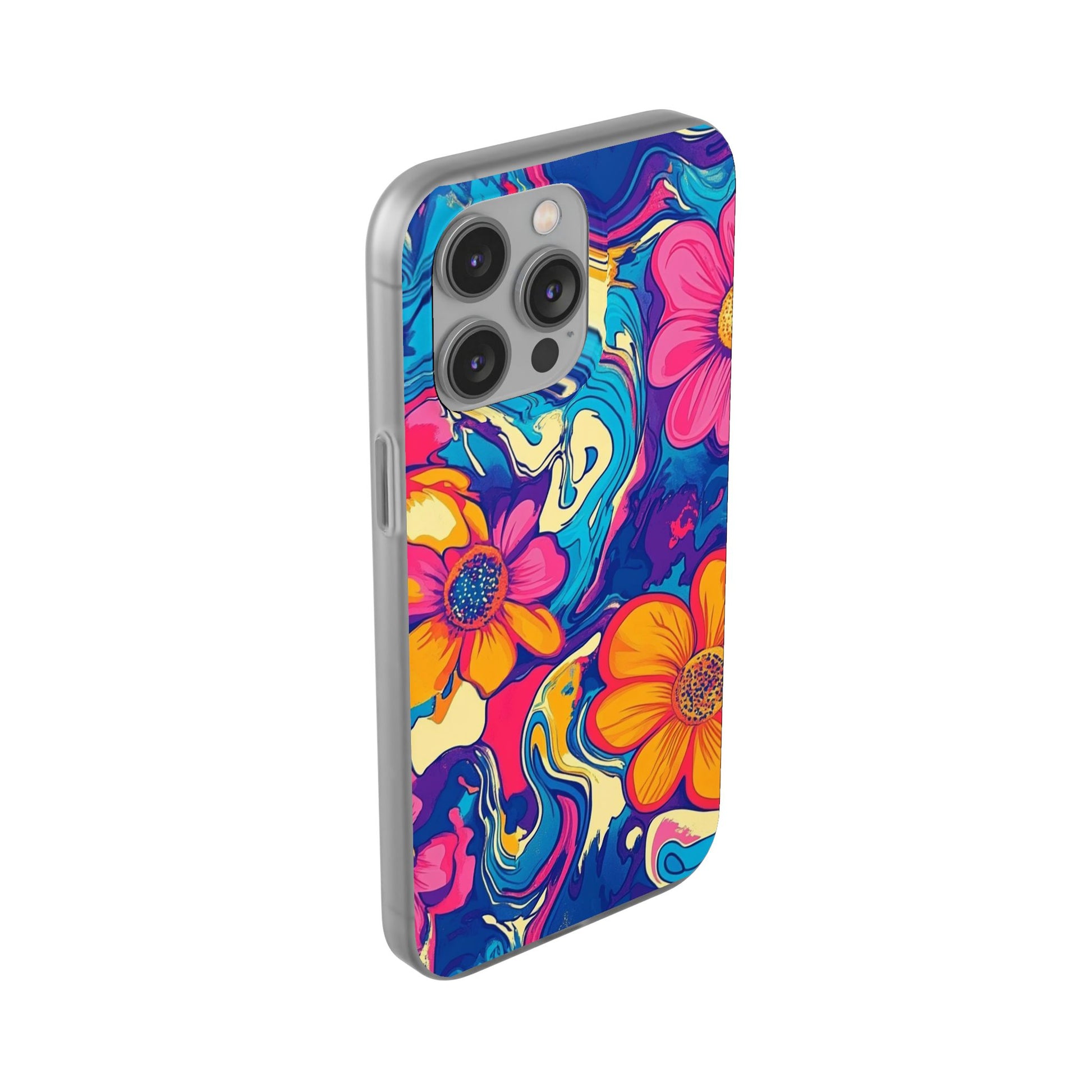 Vibrant Psychedelic Floral Flexi Case, Artsulli - Art is Long, Life is Short, Phone Case, , , , , , , 