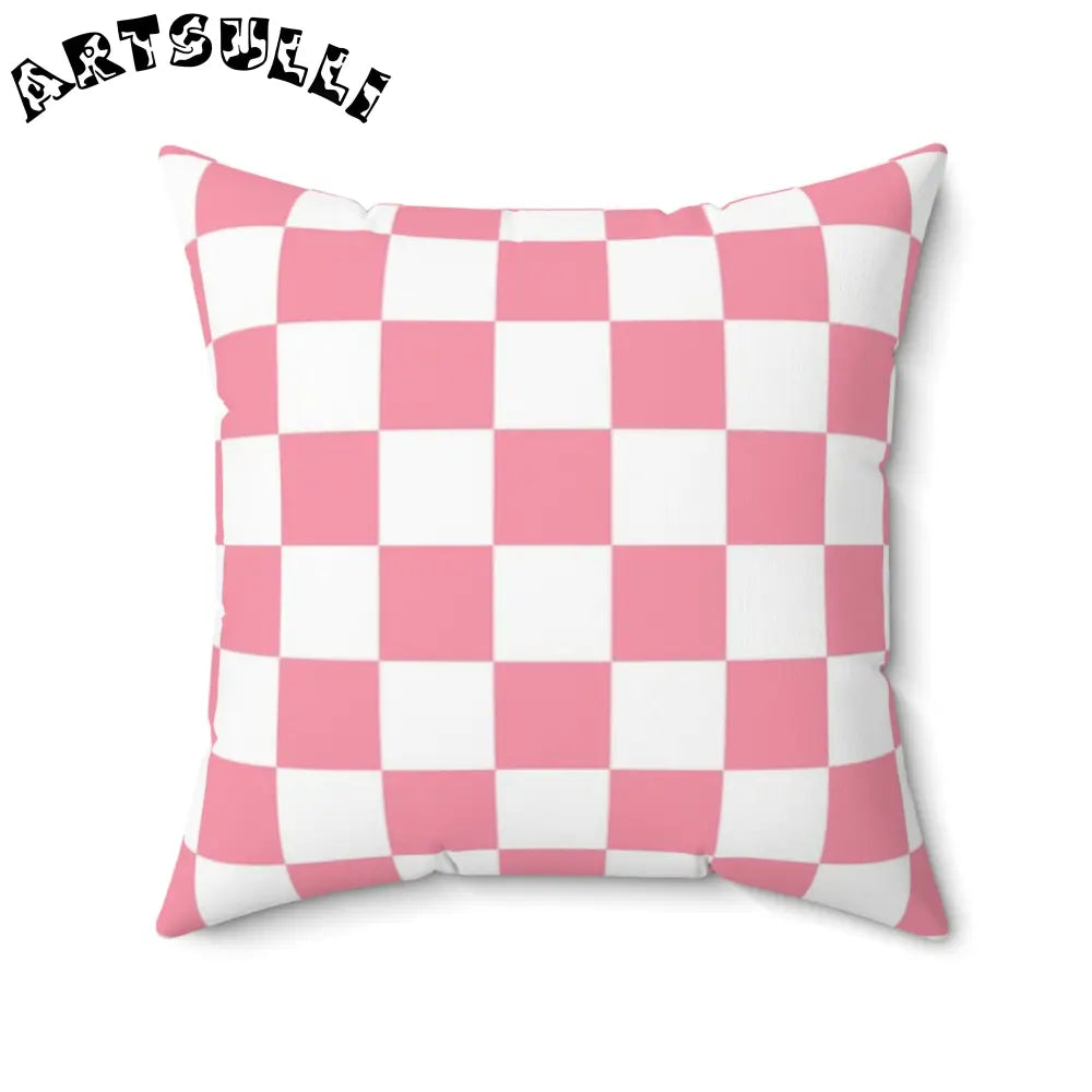 JAKKOUTTHEBXX Pink Checkerboard Throw Pillow 2025