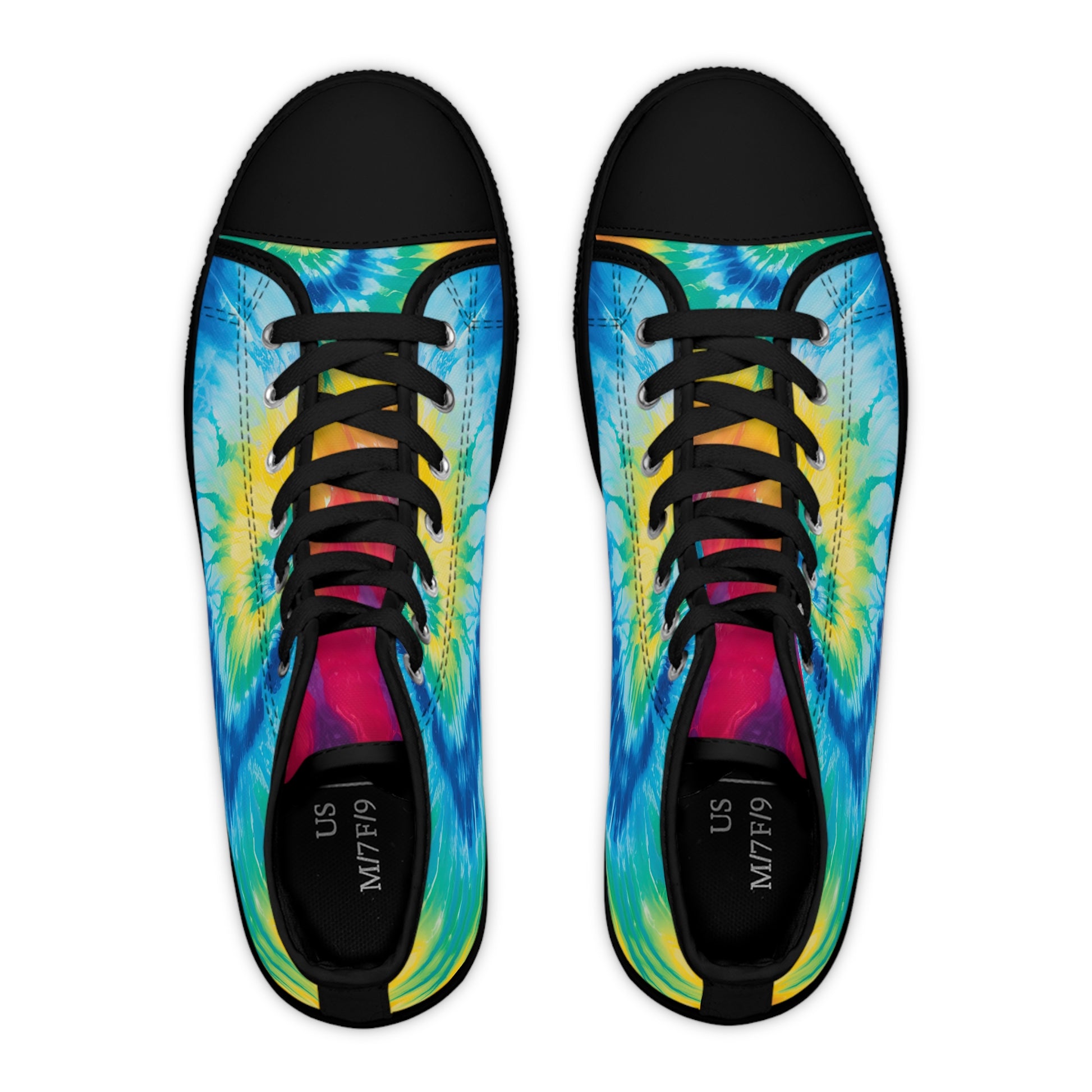Tie Dye II Women's High Top Sneakers, Artsulli - Art is Long, Life is Short, Shoes, , , , , , , 