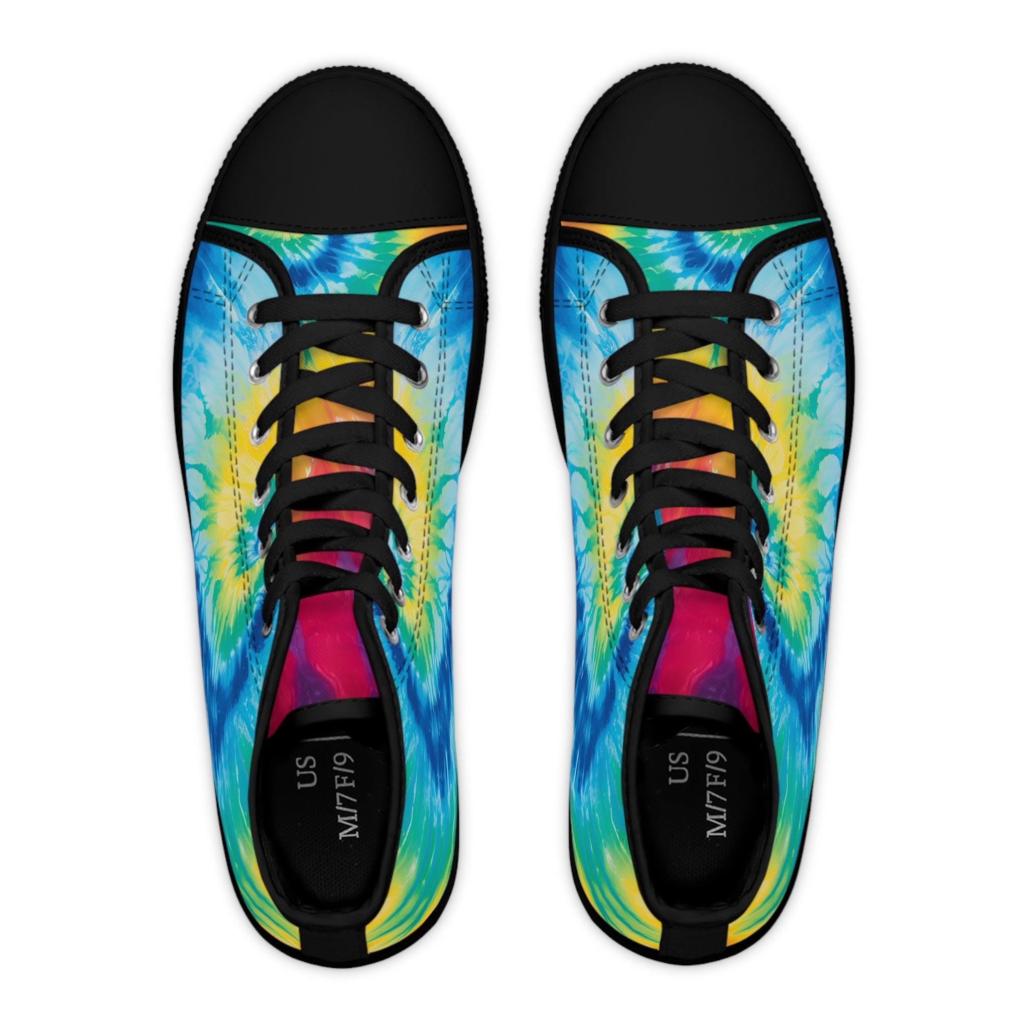 Tie Dye II Women's High Top Sneakers, Artsulli - Art is Long, Life is Short, Shoes, , , , , , , 