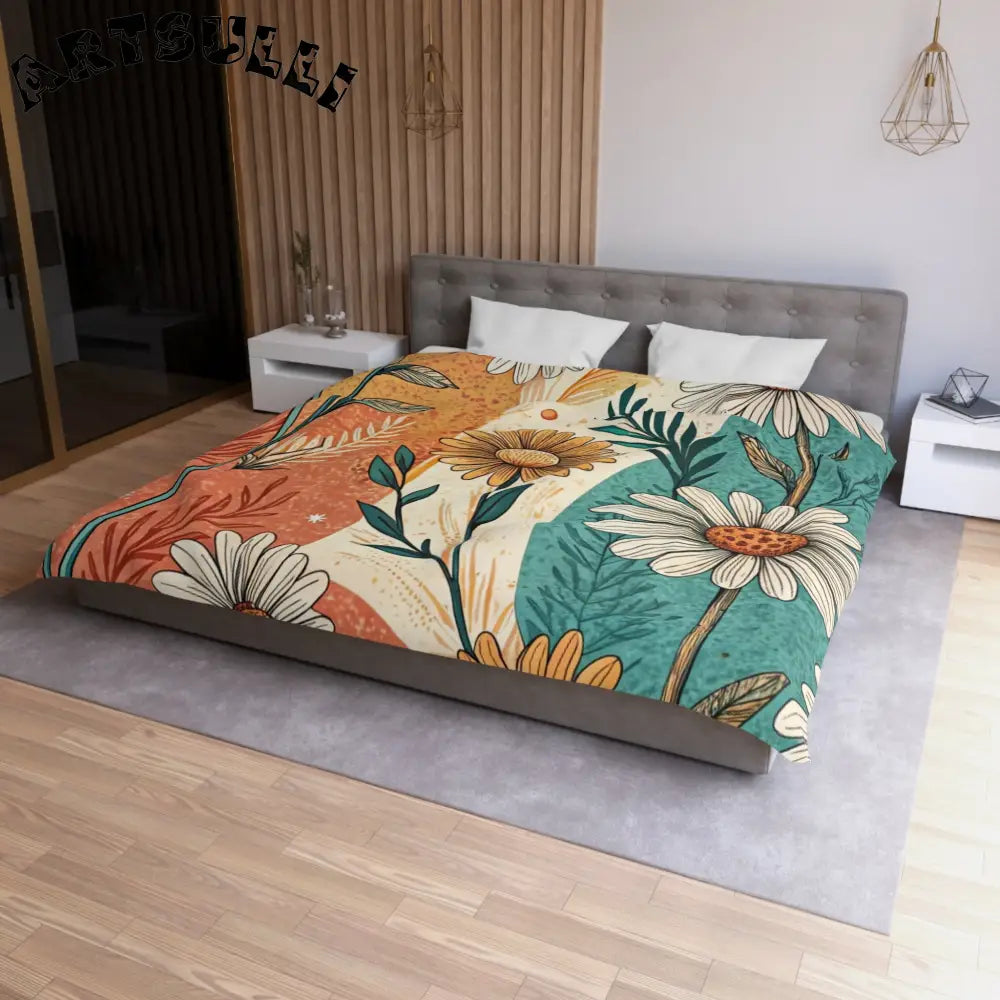 JAKKOUTTHEBXX Retro Daisy Dream Microfiber Duvet Cover JAKKOUTTHEBXX