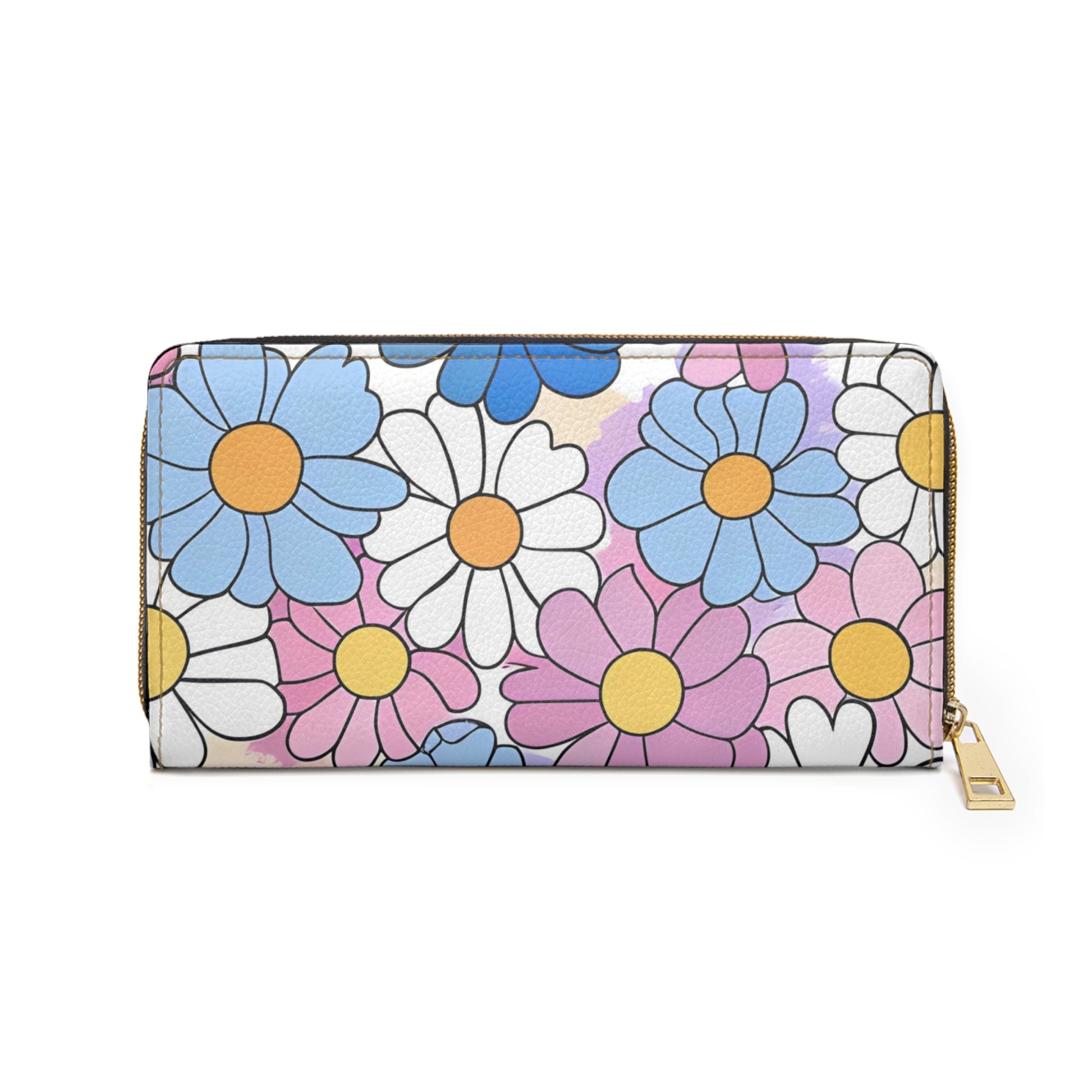 Flower Hour Purple and Blue Zipper Wallet, Artsulli - Art is Long, Life is Short, Accessories, , , , , , , 