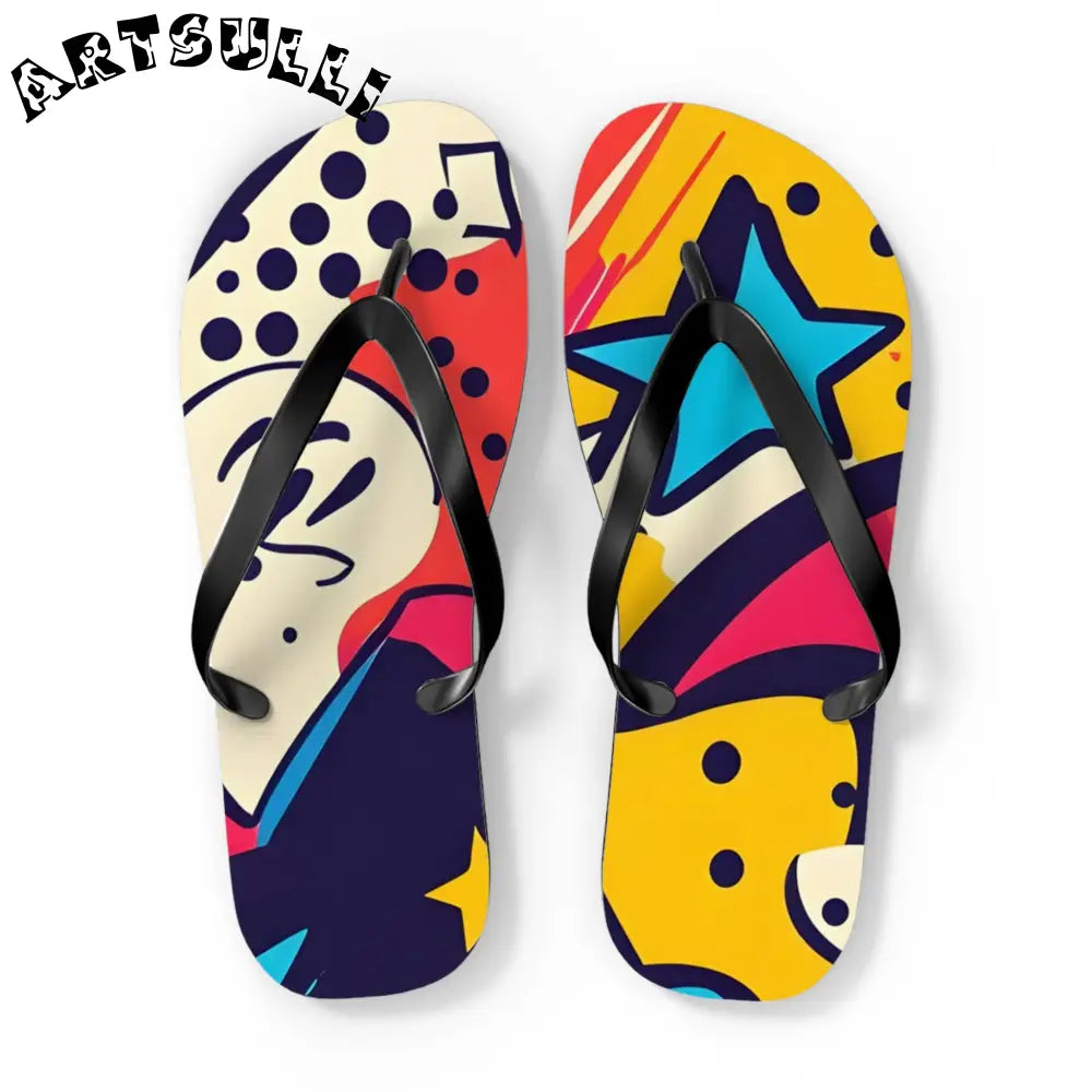 JAKKOUTTHEBXX Comic x Pop Art Flip Flops JAKKOUTTHEBXX Artsulli