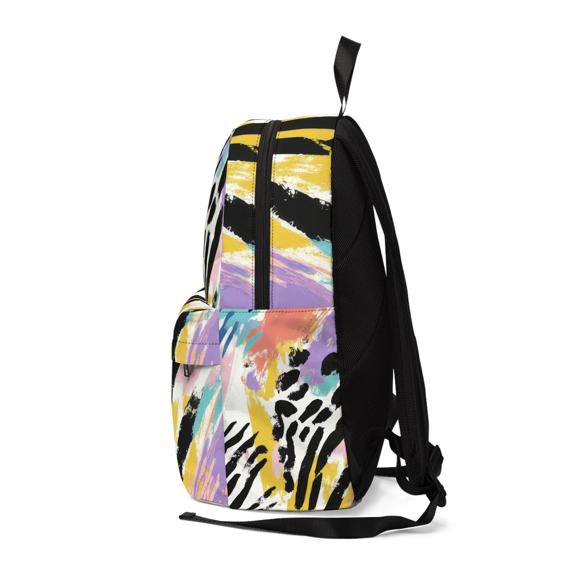 Wild Zebra Stripes x Paint Brush Strokes Multi-Color Unisex Classic Backpack, Artsulli - Art is Long, Life is Short, Bags, , , , , , , 