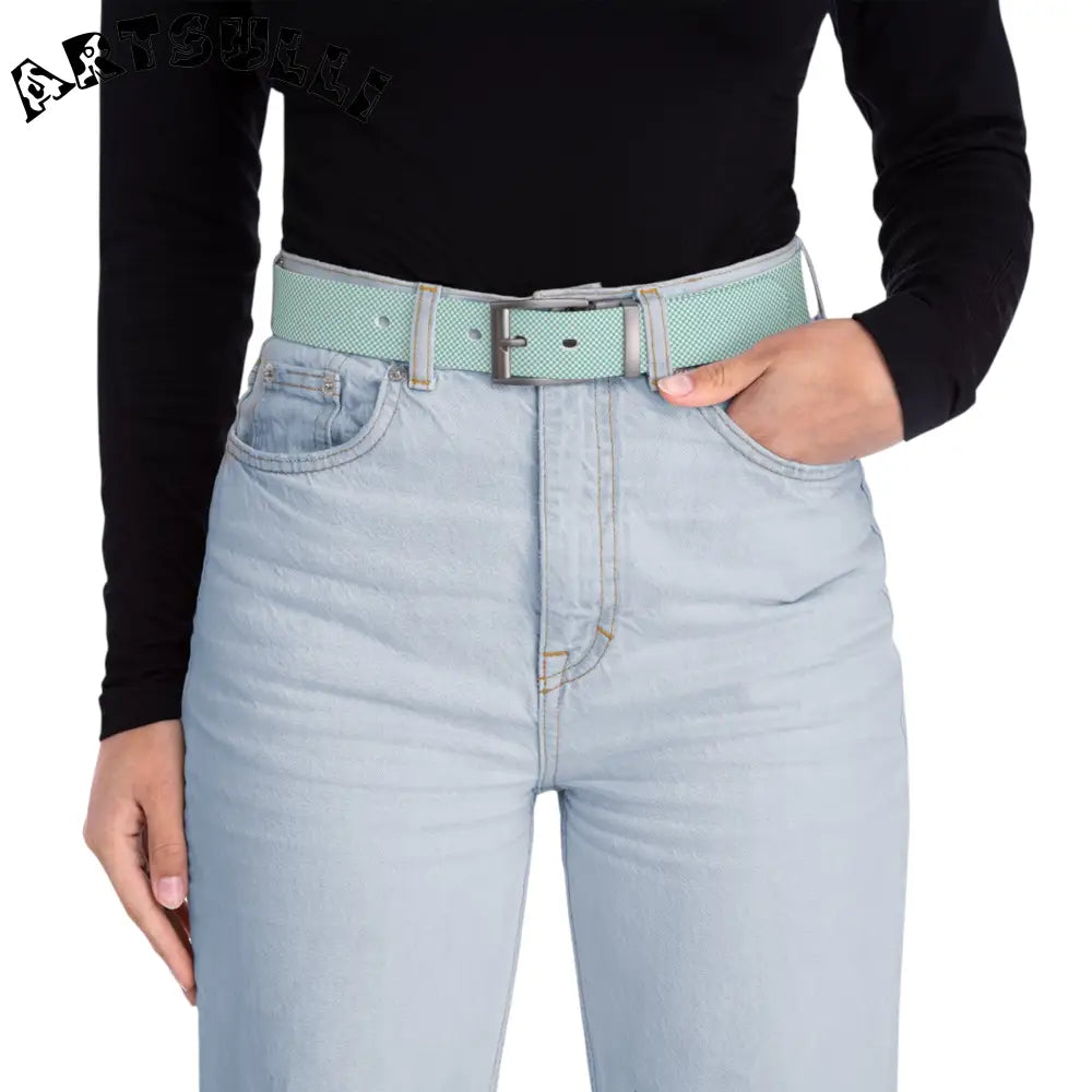 JAKKOUTTHEBXX Checkerboard Light Green Belt JAKKOUTTHEBXX Artsulli