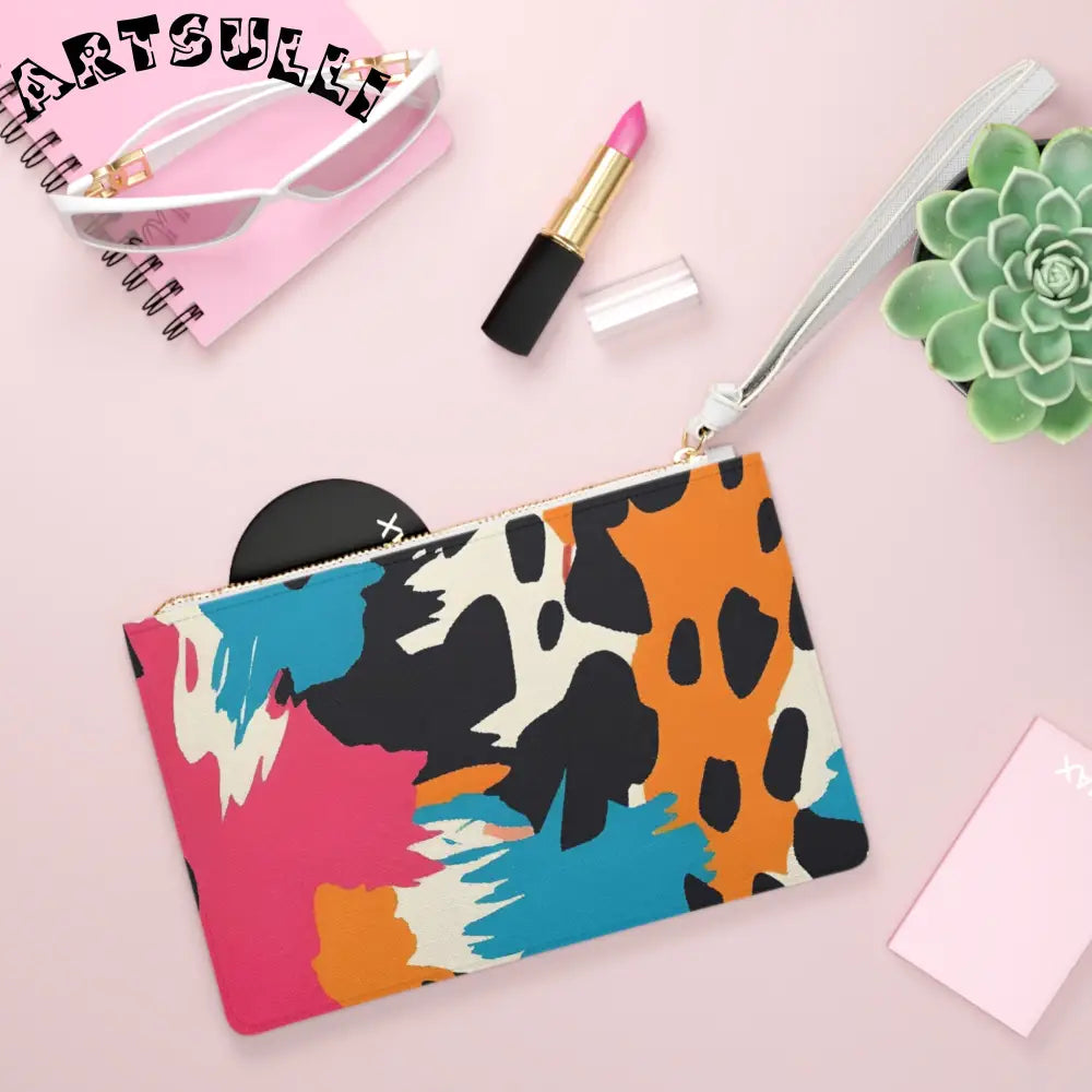 JAKKOUTTHEBXX Wild Brush Strokes x Animal Print Multi-Color Clutch