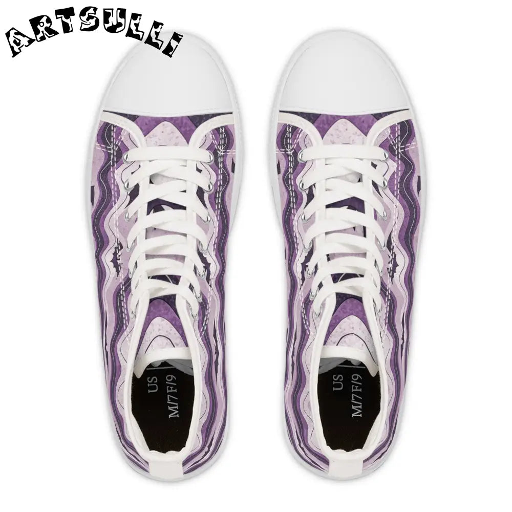 JAKKOUTTHEBXX Bat Wave Purple Women’s High Top Sneakers