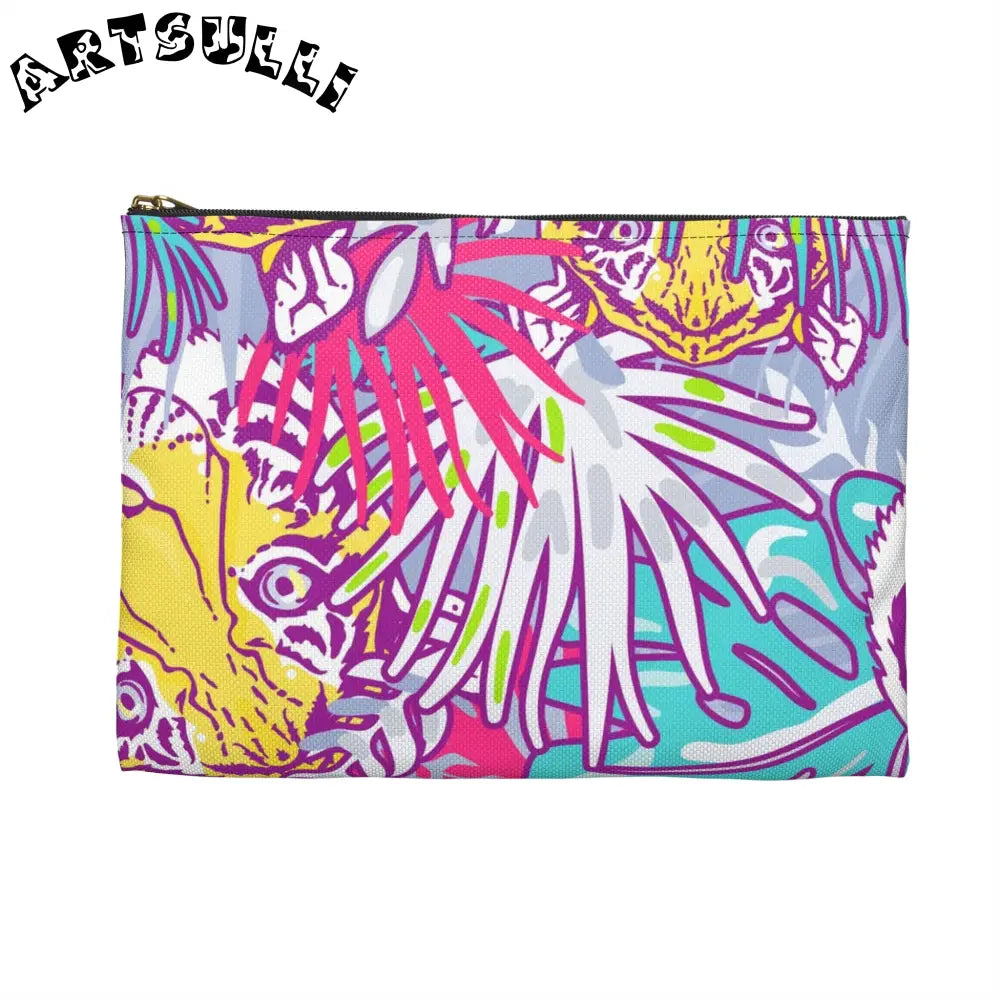 JAKKOUTTHEBXX Tropical Floral Tigers Torquise and Purple Accessory