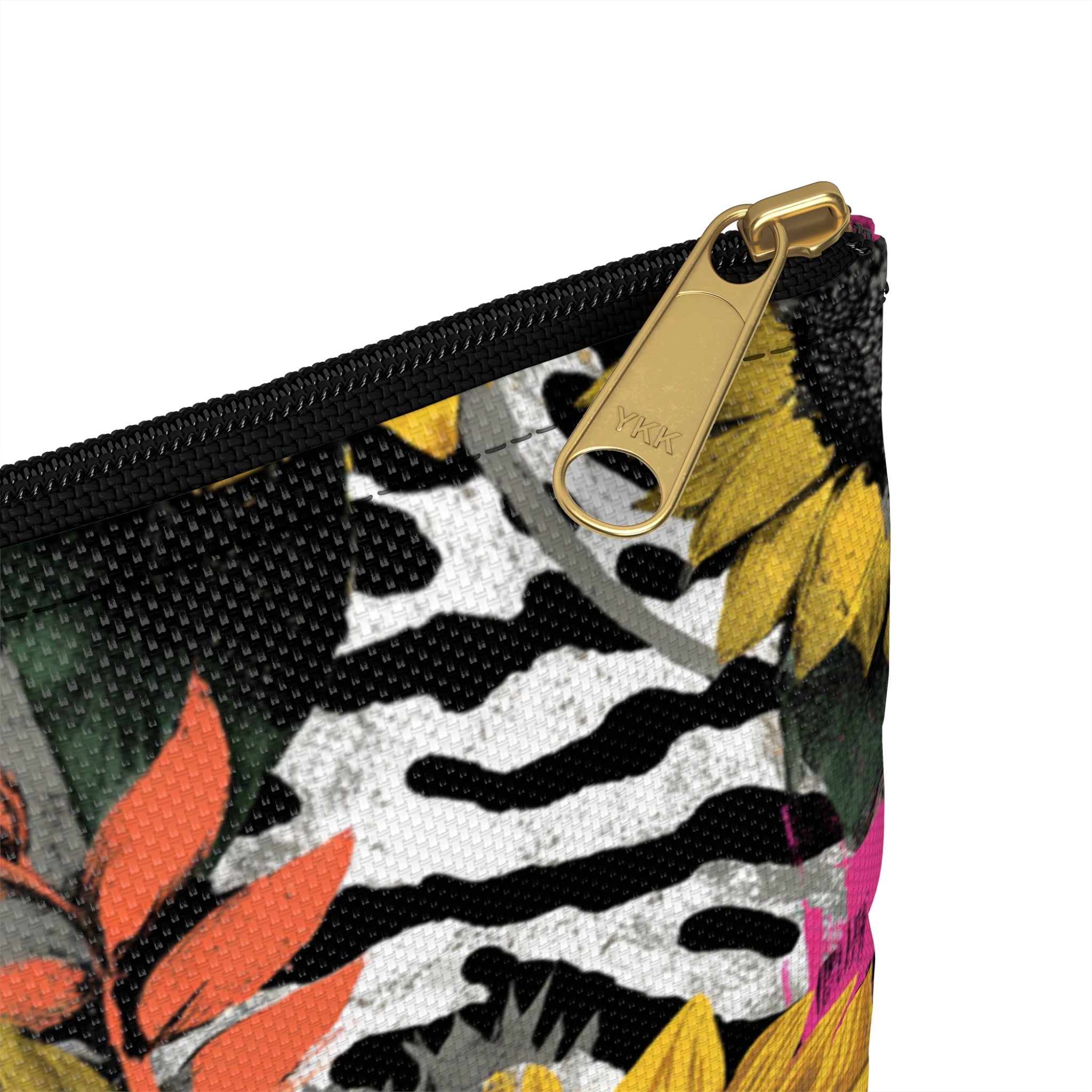 Zebra Stripes x Sunflowers Multi-Color Accessory Pouch, Artsulli - Art is Long, Life is Short, Bags, , , , , , , 