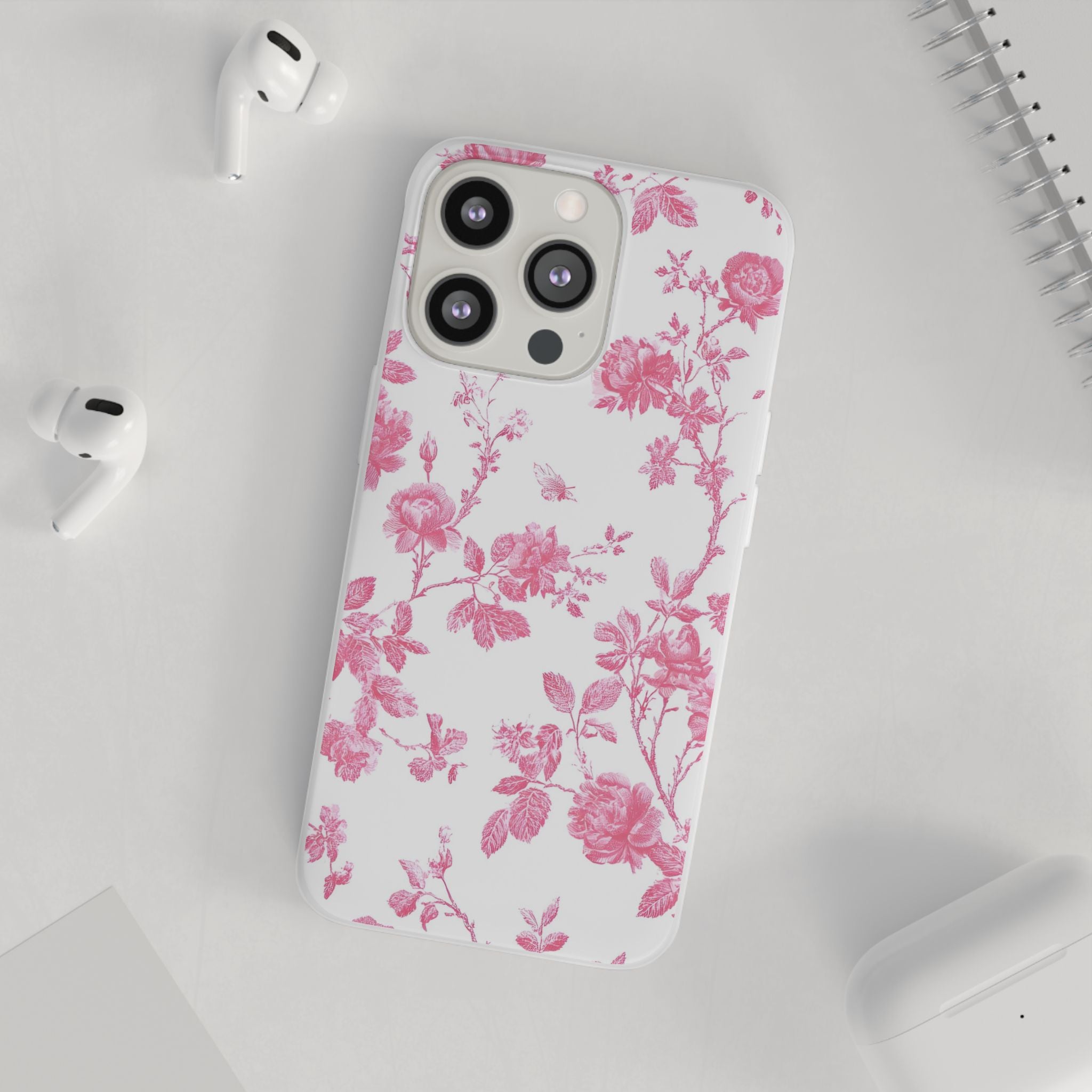 Pink and White Floral iPhone Case