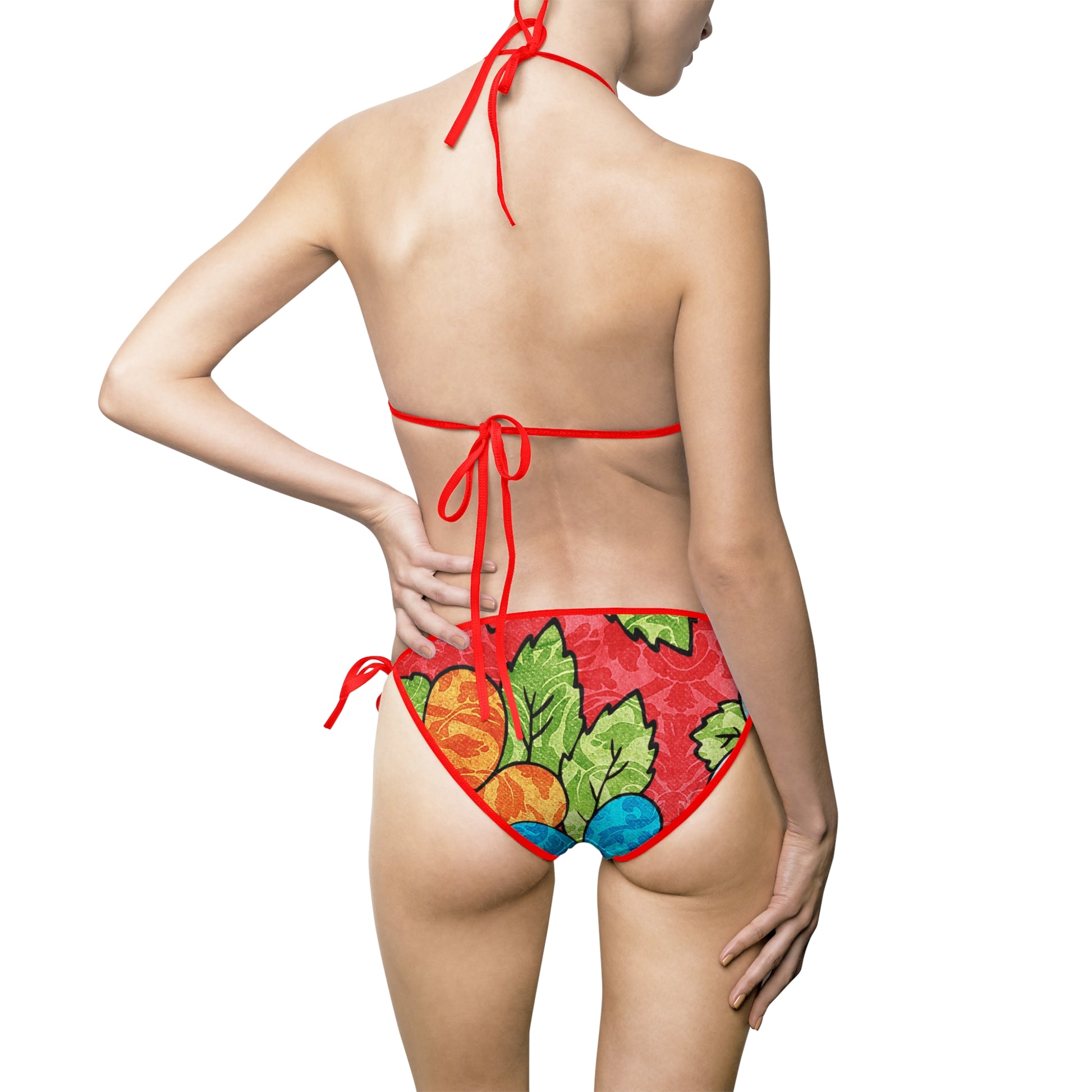 Groovy Red Floral Kl Women's Bikini Swimsuit (AOP), Artsulli - Art is Long, Life is Short, All Over Prints, , , , , , , 