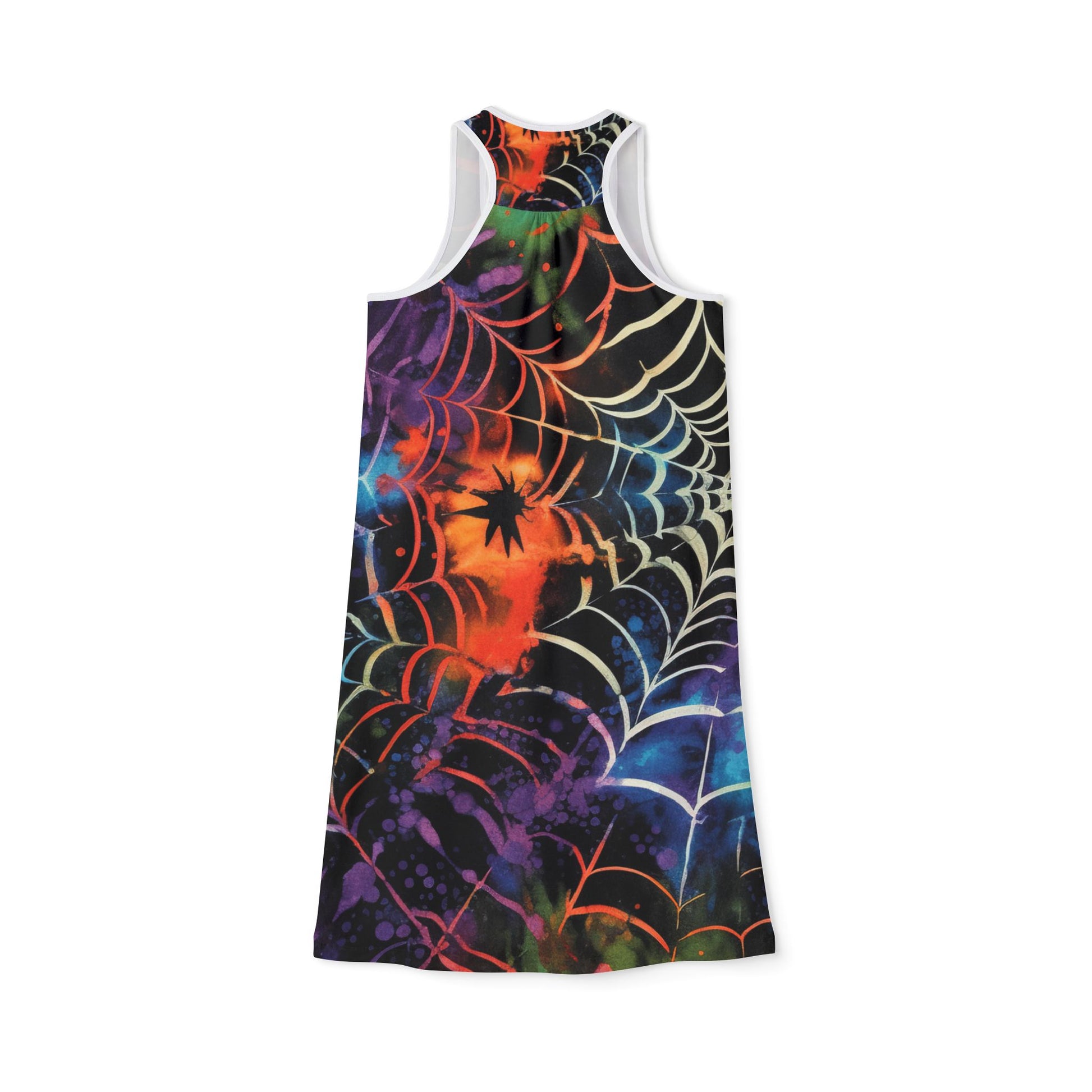 Spider Web Tie Dye Women's Racerback Dress (AOP), Artsulli - Art is Long, Life is Short, Tank Top, , , , , , , 