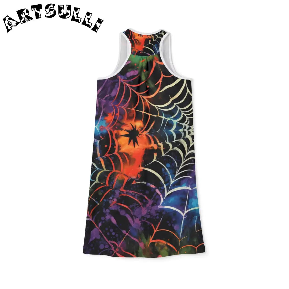 JAKKOUTTHEBXX Colorful Spider Web Tank Dress 2025