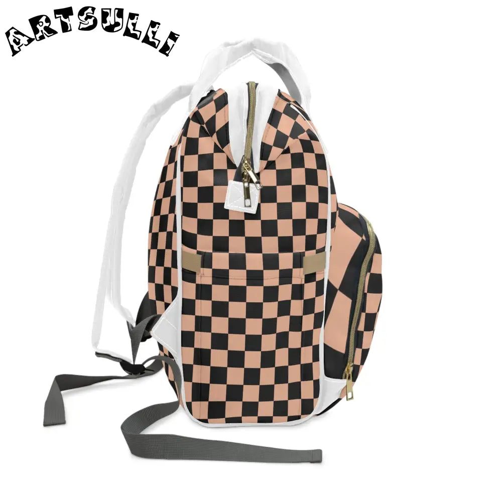 JAKKOUTTHEBXX Checkerboard Soft Orange and Black Multifunctional