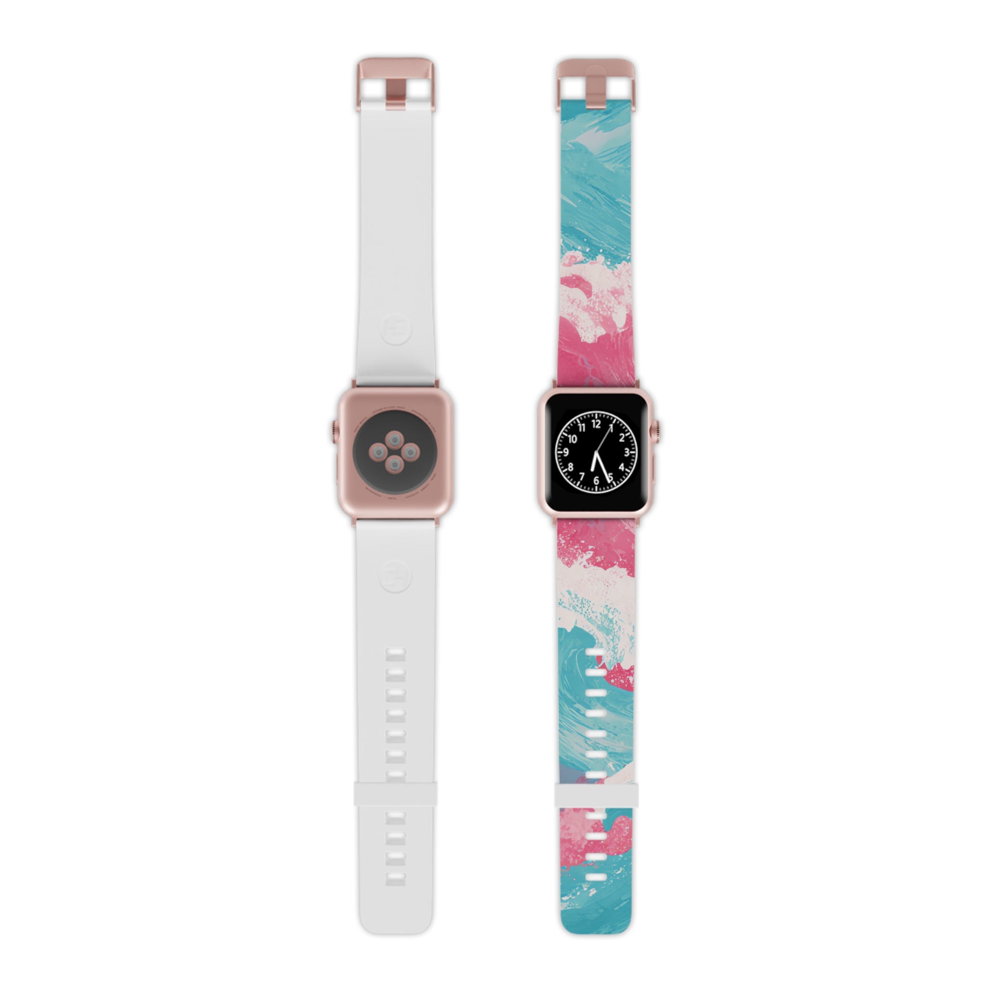 The Great Pastelwave Pink and Blue Watch Band for Apple Watch, Artsulli - Art is Long, Life is Short, Accessories, Size, 8'' × 0.75'' / 38 - 40 mm, Color, Rose Gold, , , 15341262413084198108