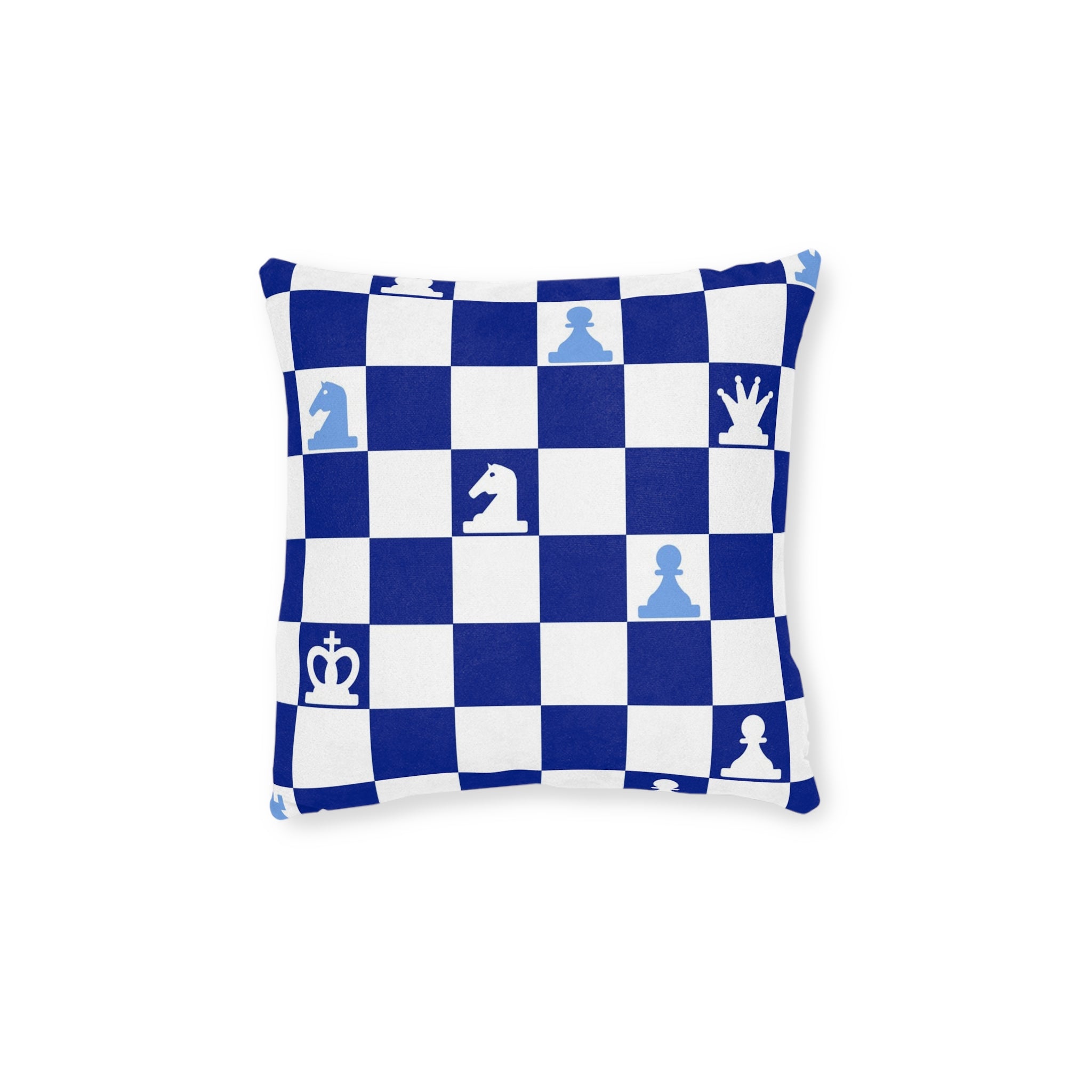 Chessboard Navy Blue Square Pillow, Artsulli - Art is Long, Life is Short, Home Decor, Size, 12" × 12", , , , , 24410446761560310346