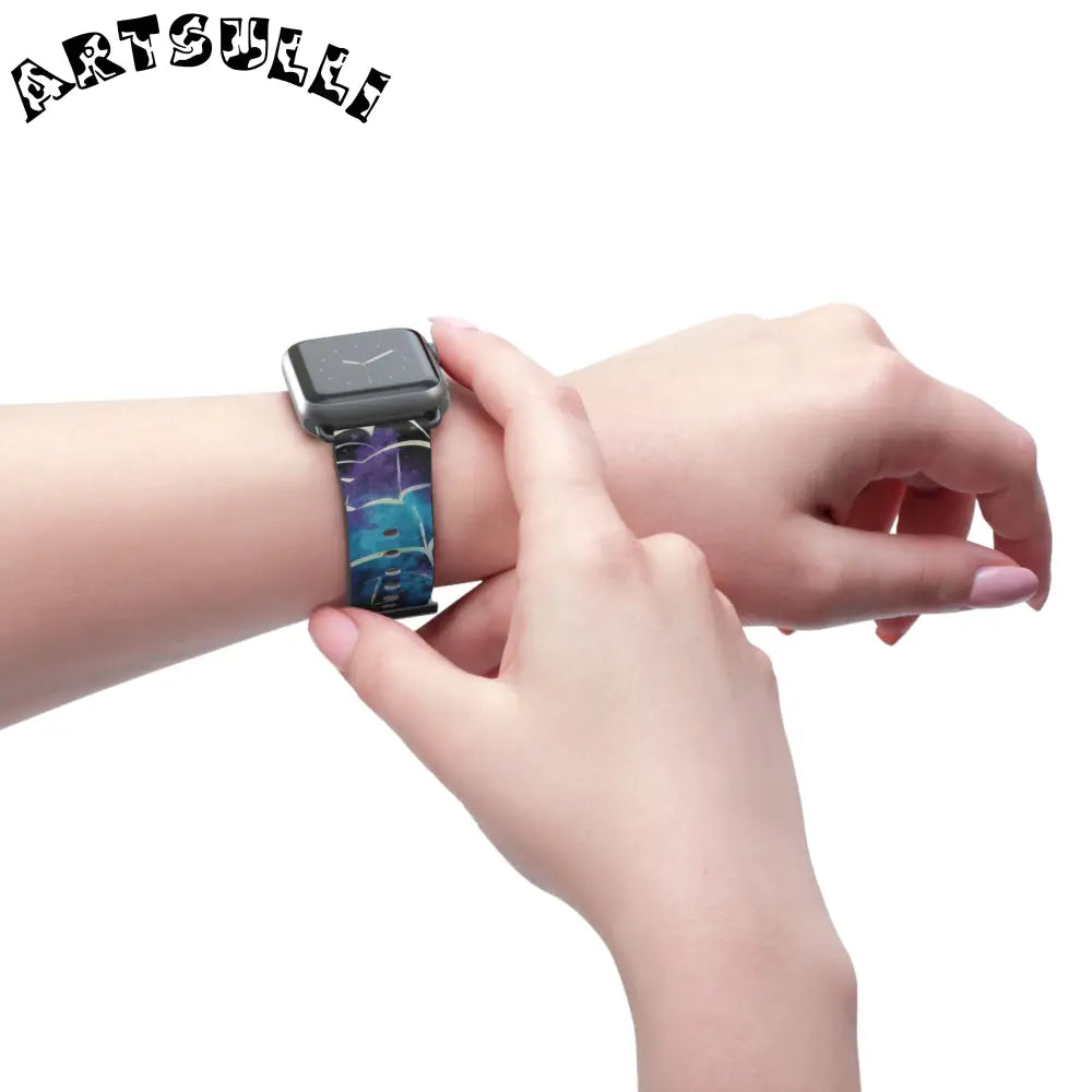JAKKOUTTHEBXX Colorful Spider Web Faux Leather Watch Band 2025