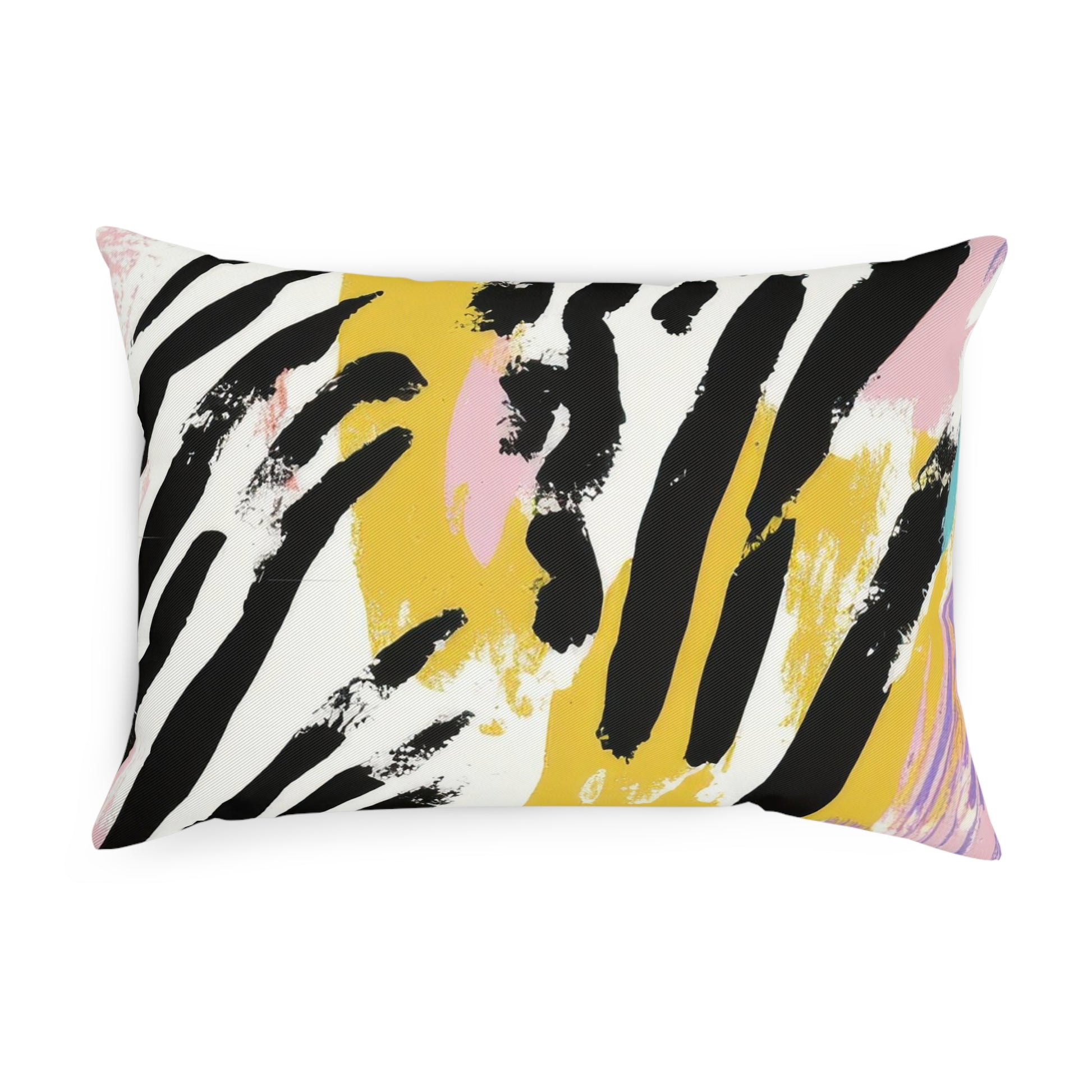 Wild Zebra Stripes x Paint Brush Strokes Multi-Color Cushion, Artsulli - Art is Long, Life is Short, Home Decor, , , , , , , 