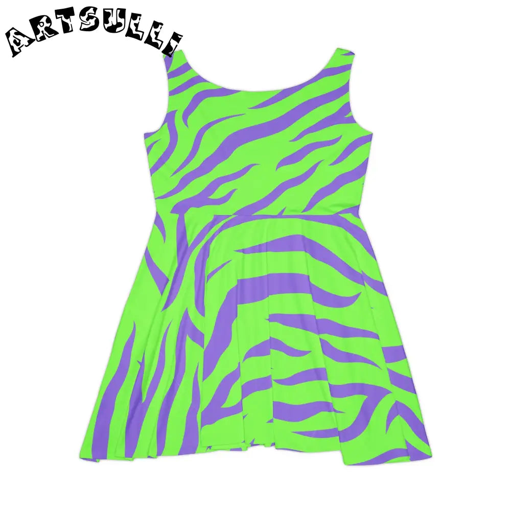 JAKKOUTTHEBXX Tyrannosaurus Print Green and Purple Women’s Skater