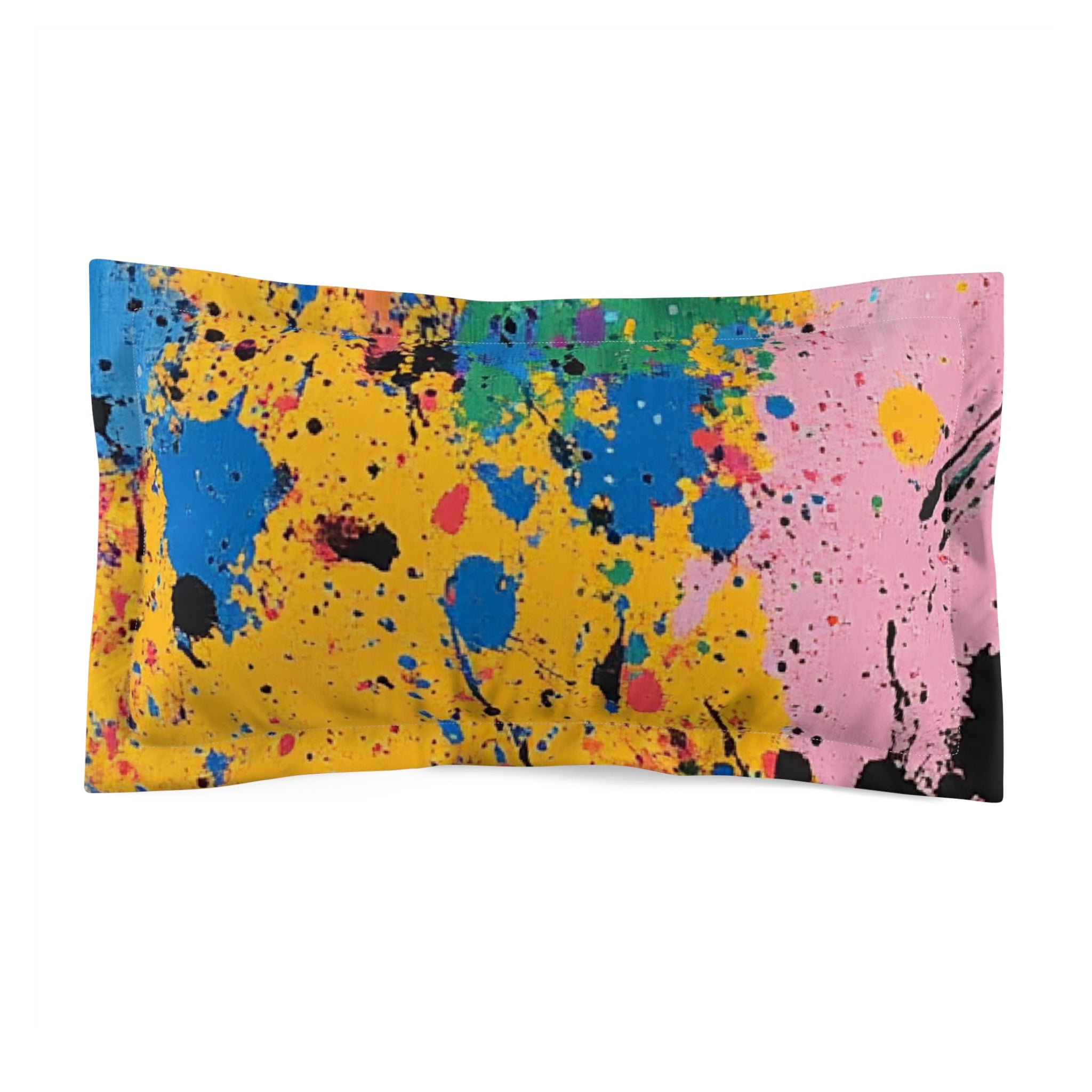 The Colors Of Paint Splatter Microfiber Pillow Sham, Artsulli - Art is Long, Life is Short, Home Decor, Size, King, , , , , 12599128958802