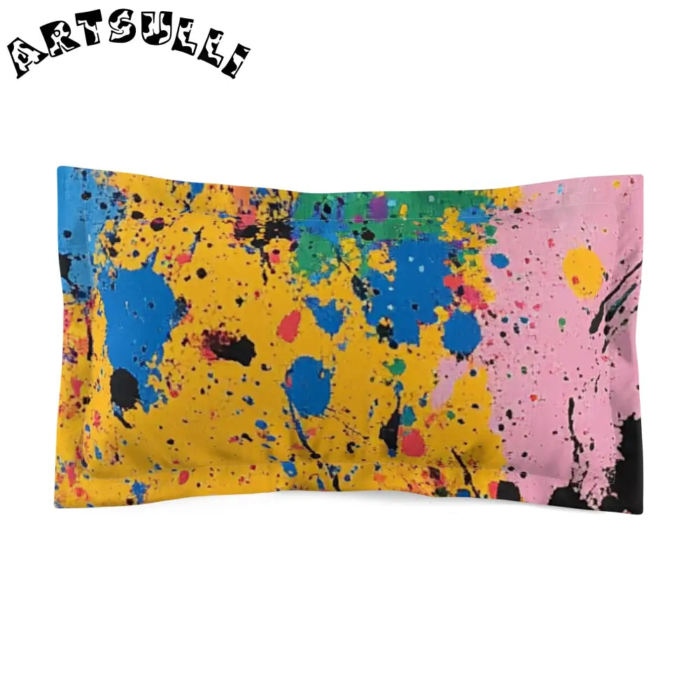 JAKKOUTTHEBXX The Colors Of Paint Splatter Microfiber Pillow Sham