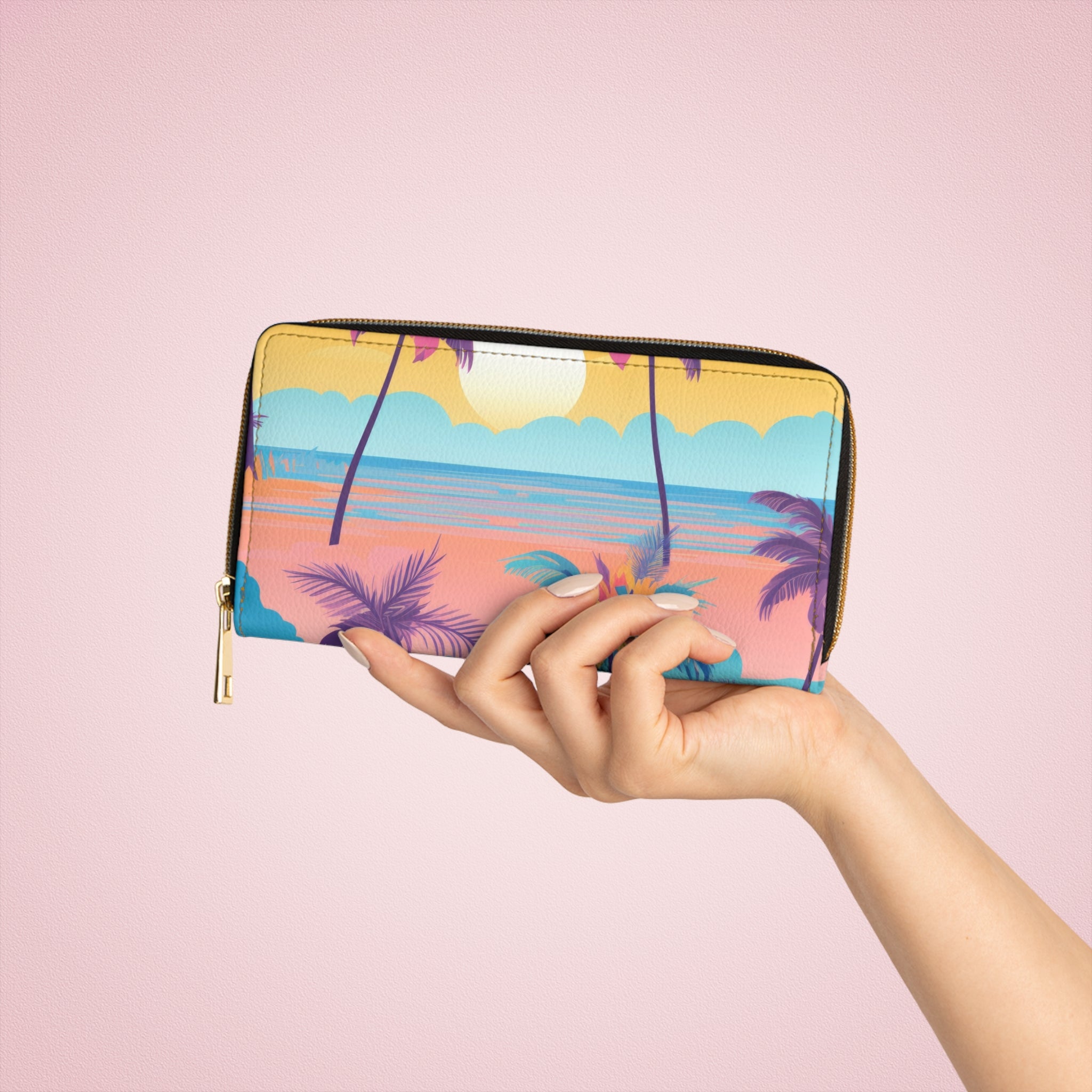 Sunset Paradise Zipper Wallet, Artsulli - Art is Long, Life is Short, Accessories, , , , , , , 