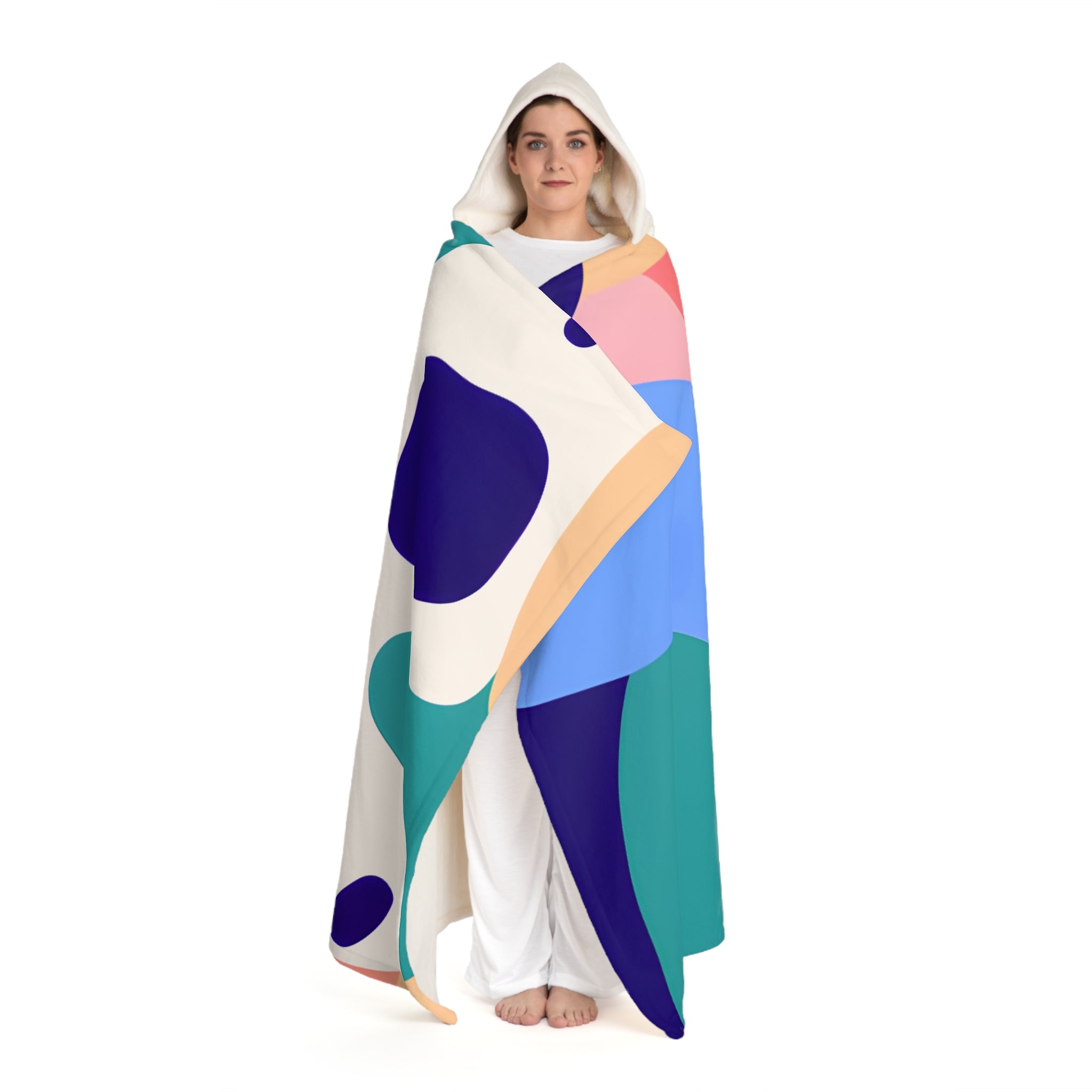 Lush Risograph Jungle Hooded Sherpa Fleece Blanket, Artsulli - Art is Long, Life is Short, All Over Prints, , , , , , , 