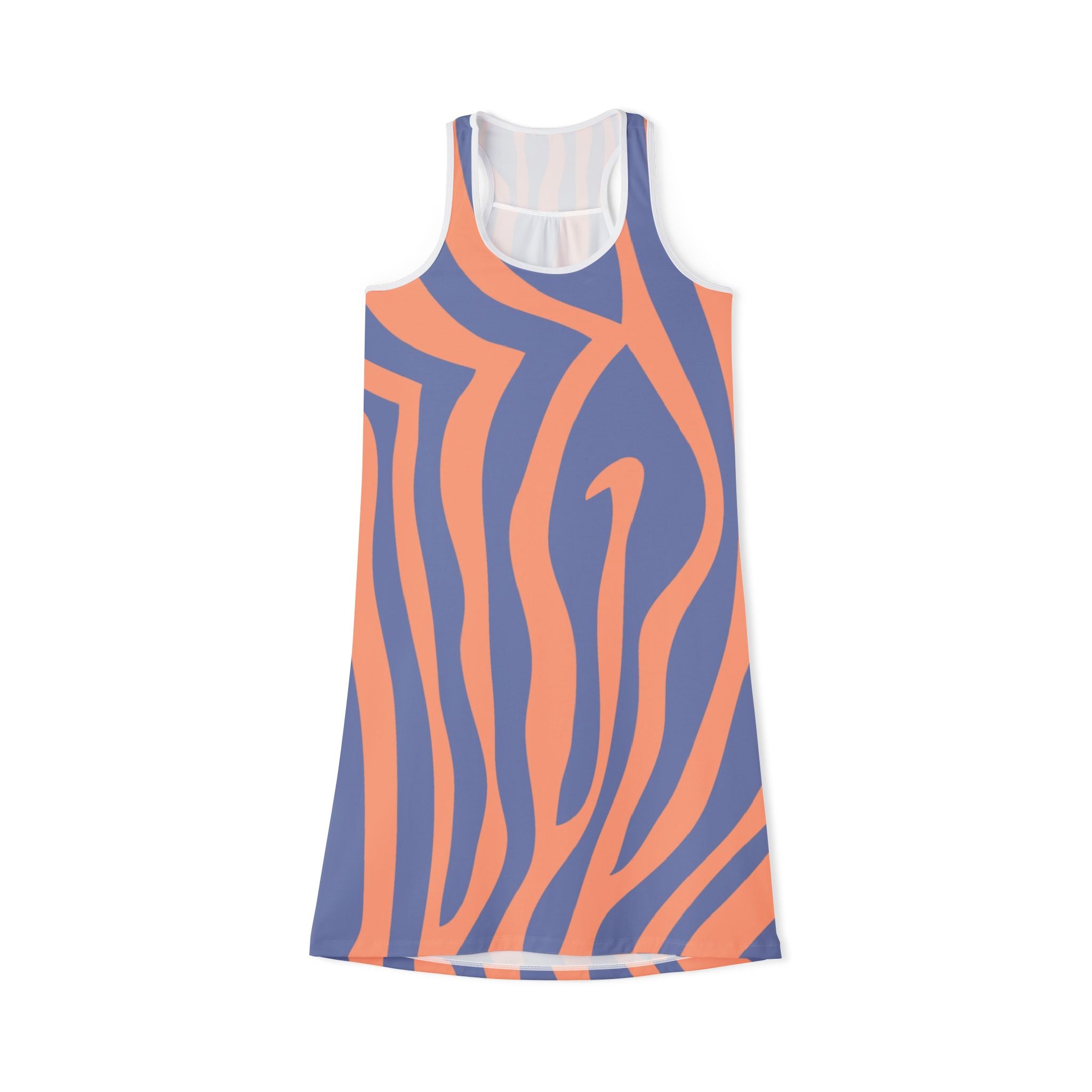 Melting Zebra Stripes Women's Racerback Dress (AOP), Artsulli - Art is Long, Life is Short, Tank Top, Size, XS, Color, White, , , 74650612623567